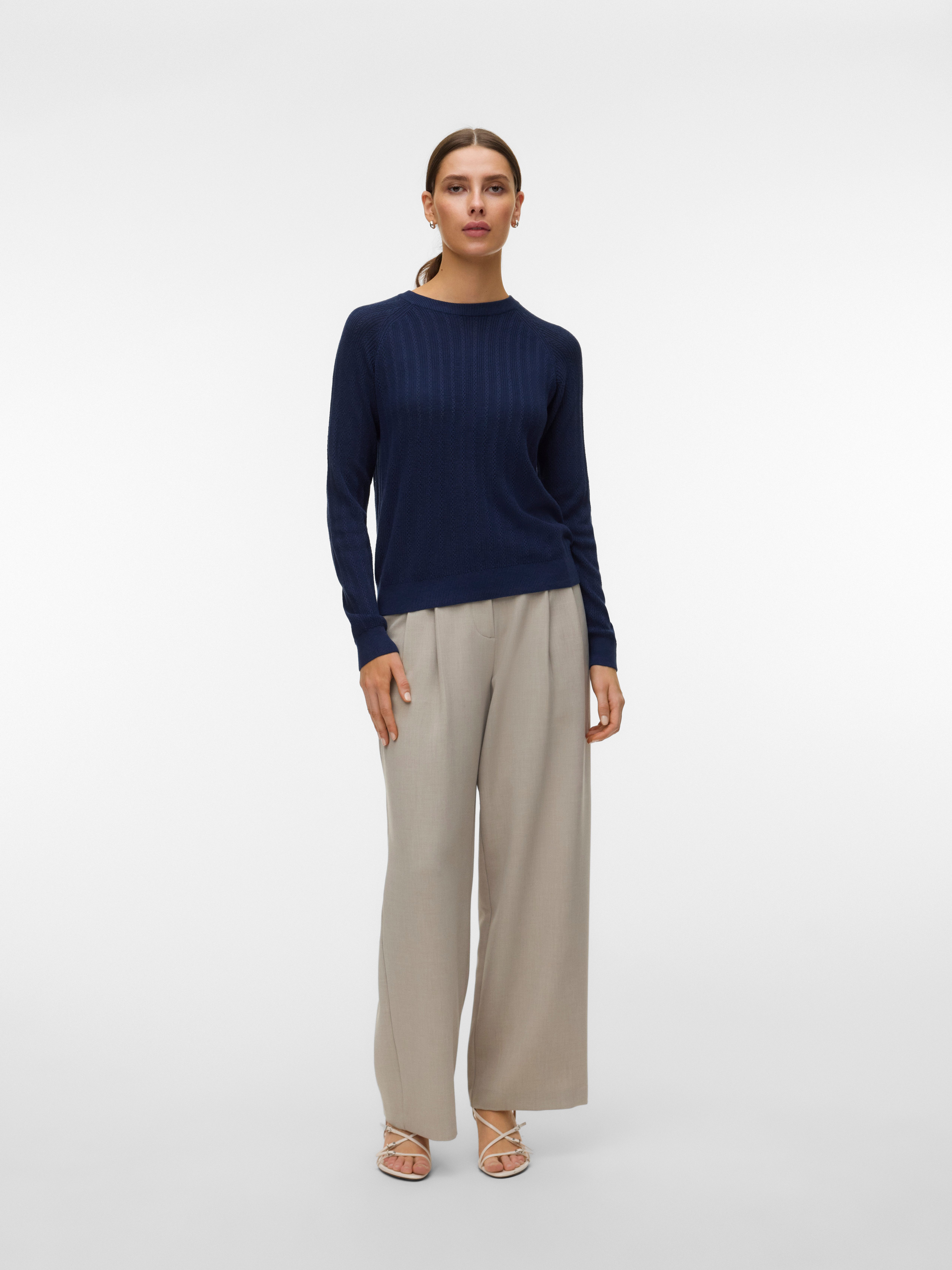 Vero Moda Strickpullover VMNEWLEX POINTELLE LS O-N PULLOVER NOOS günstig online kaufen