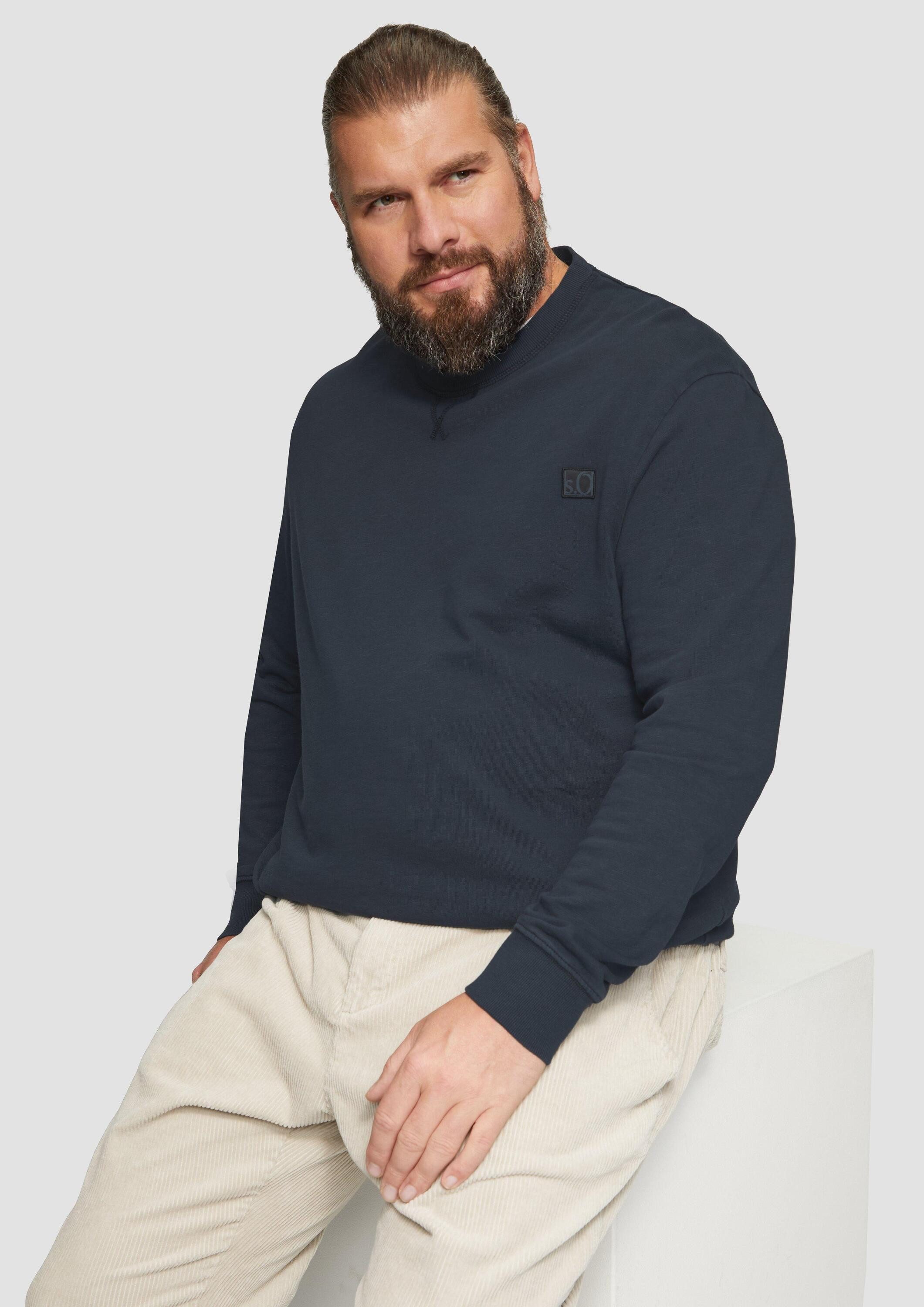 s.Oliver Sweatshirt Sweatshirt Sweatshirt mit Garment Dye und Logo-Detail günstig online kaufen