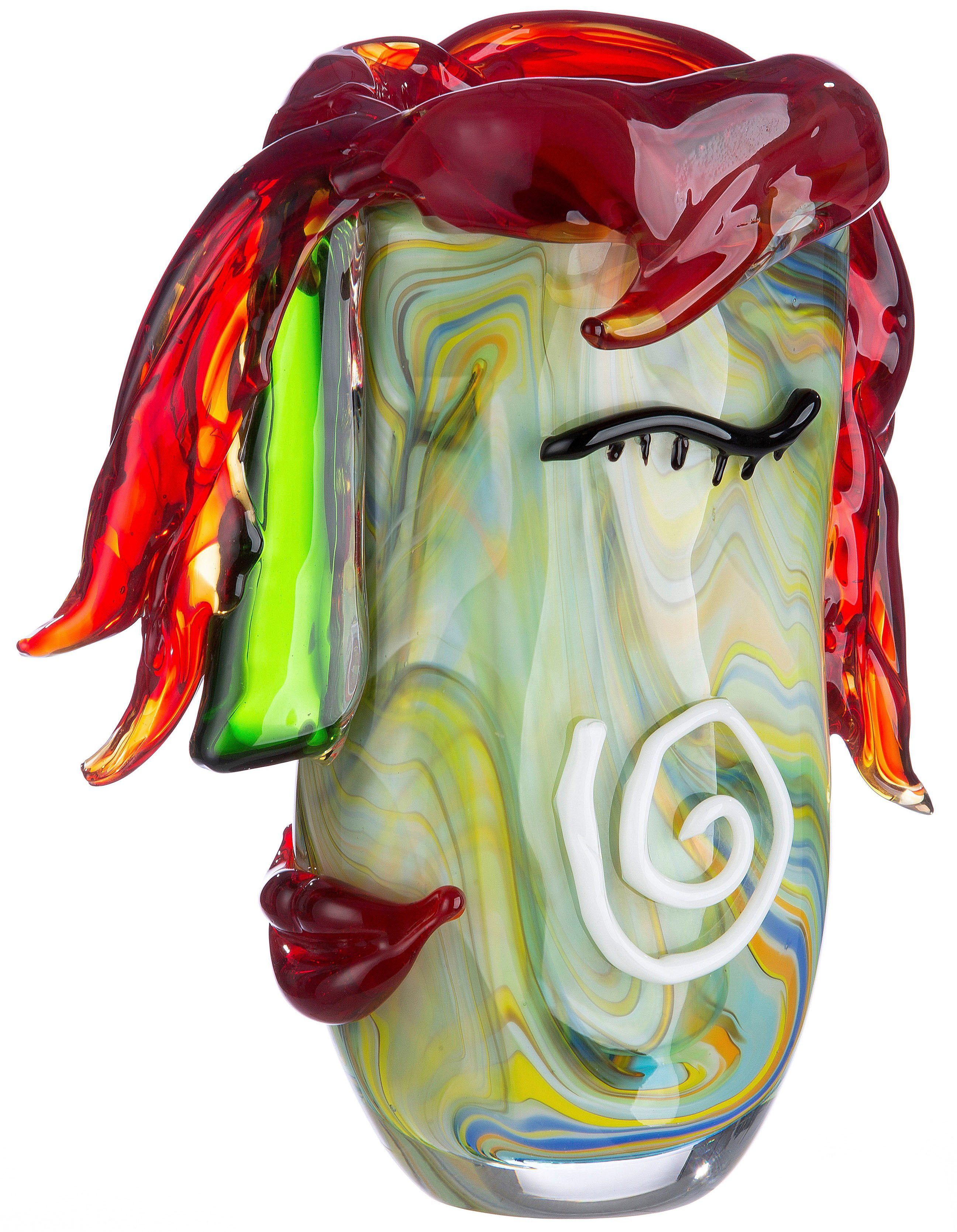 Casablanca by Gilde Tischvase Curly (1 St), dekorative Vase aus Glas, Blumenvase