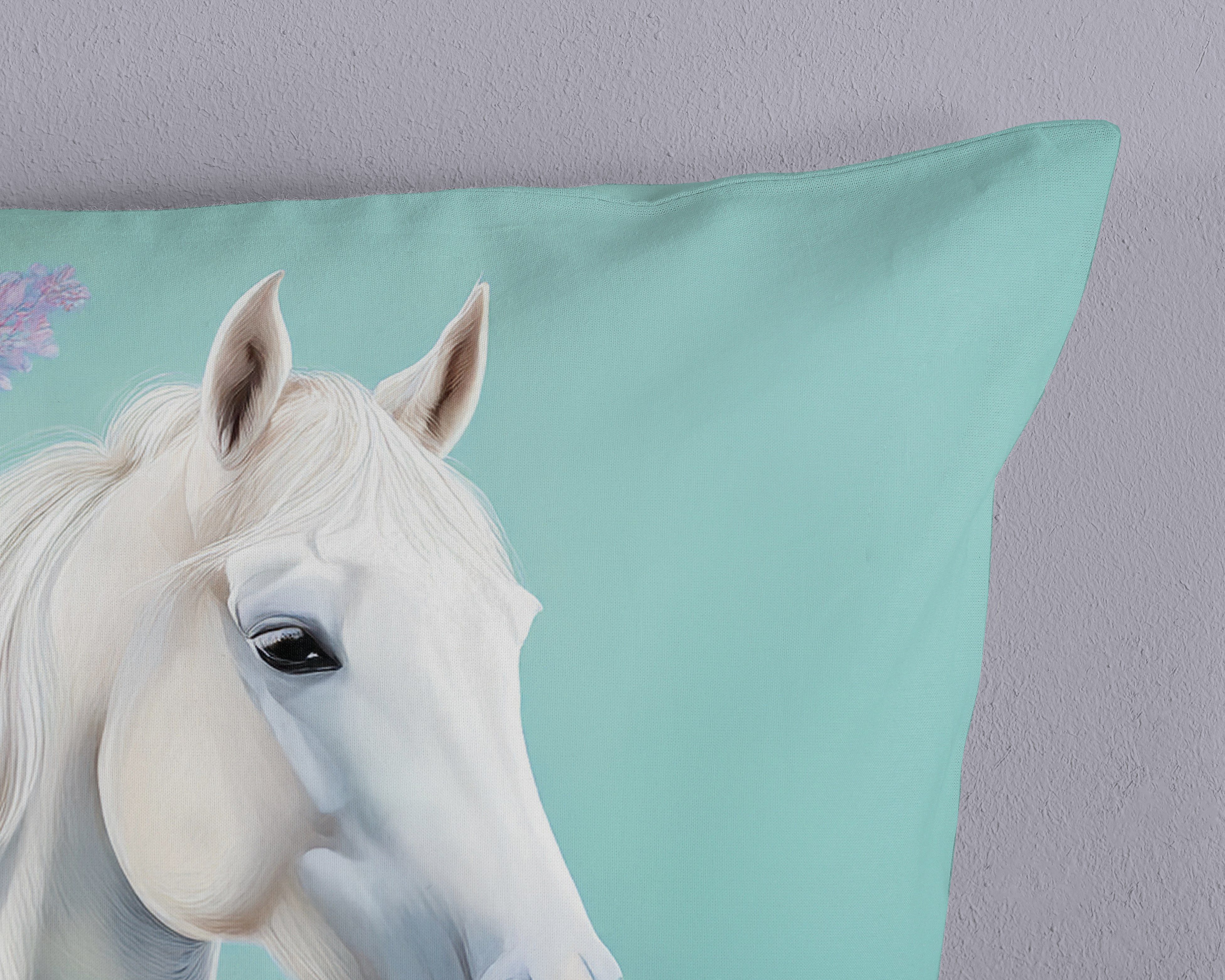 good morning Kinderbettwäsche Binky, Renforcé, 2 teilig, Baumwolle, Renforcé, 135x200, Wendeoptik, Kind, Mädchen, Pferd – Bild 4 von 5