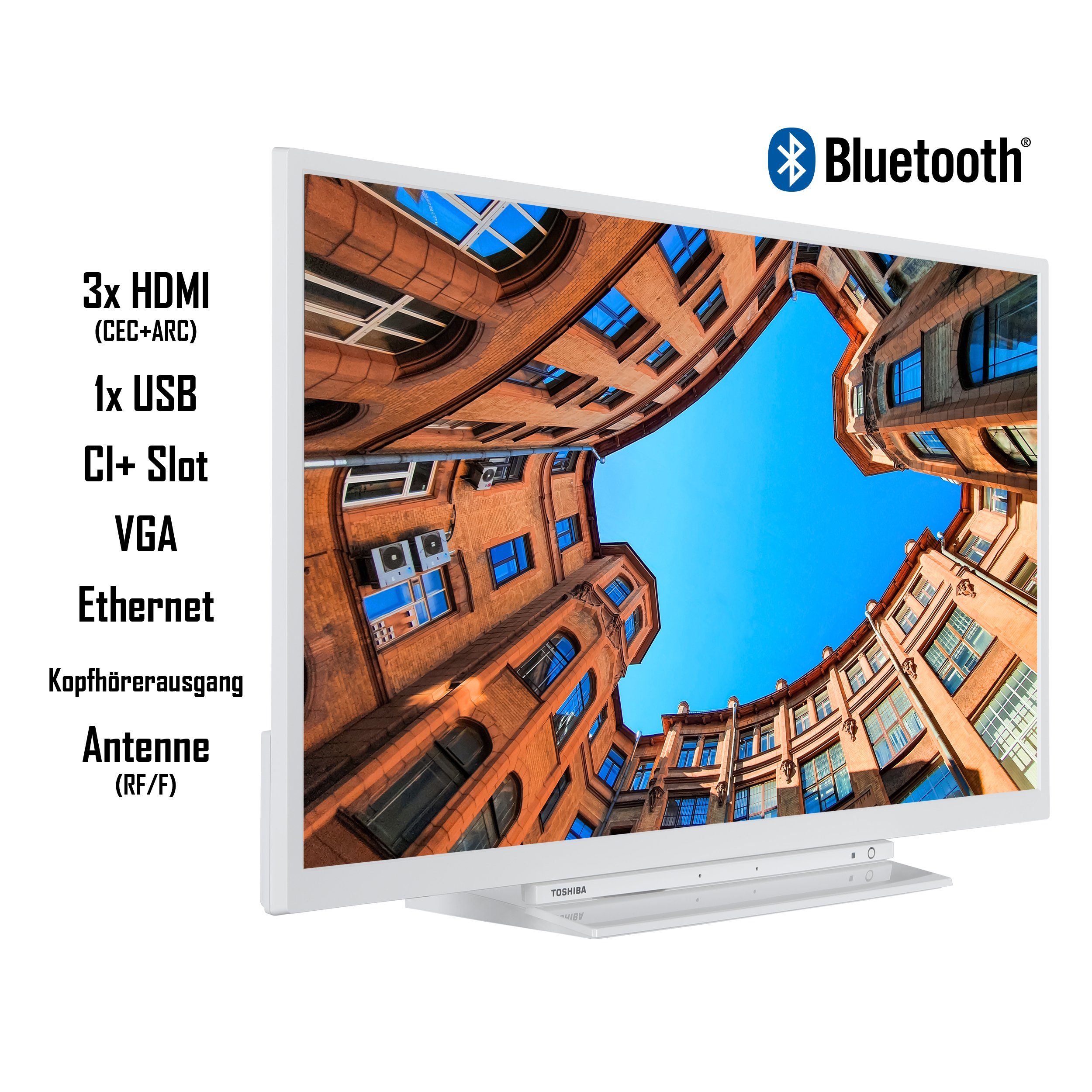32LK3C64DAW Toshiba cm/32 6 HD+ Fernseher Monate Zoll, LCD-LED Smart Alexa inklusive) Triple-Tuner, (80 Full TV, HD, Built-In, HDR,