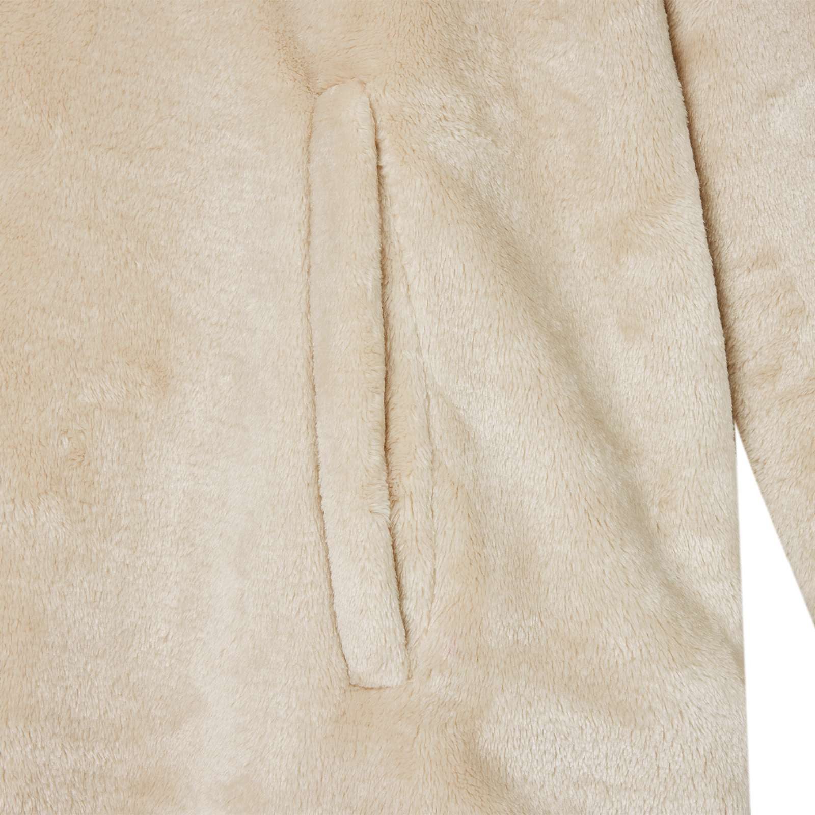 vidaXL Damenbademantel S Decken-Hoodie Beige S Flanell, 100% Baumwolle