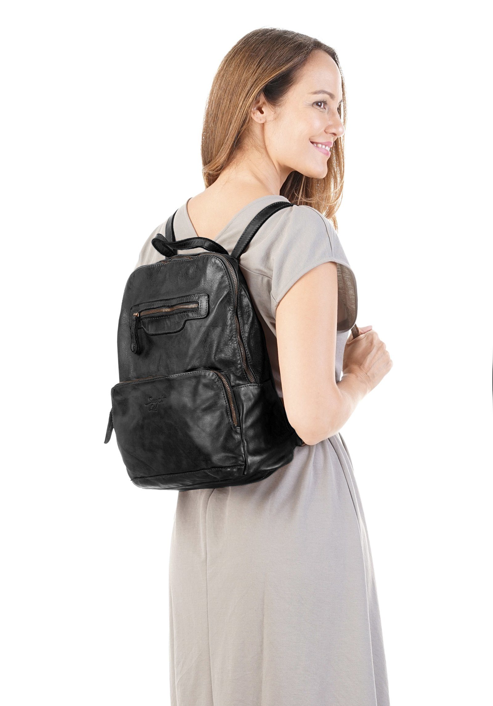 Samantha Look Cityrucksack, echt Leder, Made in Italy günstig online kaufen