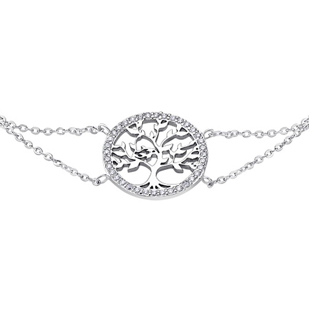 LOTUS SILVER Silberarmband LOTUS Silver Lebensbaum Armband (Armband), Armband Lebensbaum ca. 16cm, 925 Sterling Silber, Farbe: weiß, silber