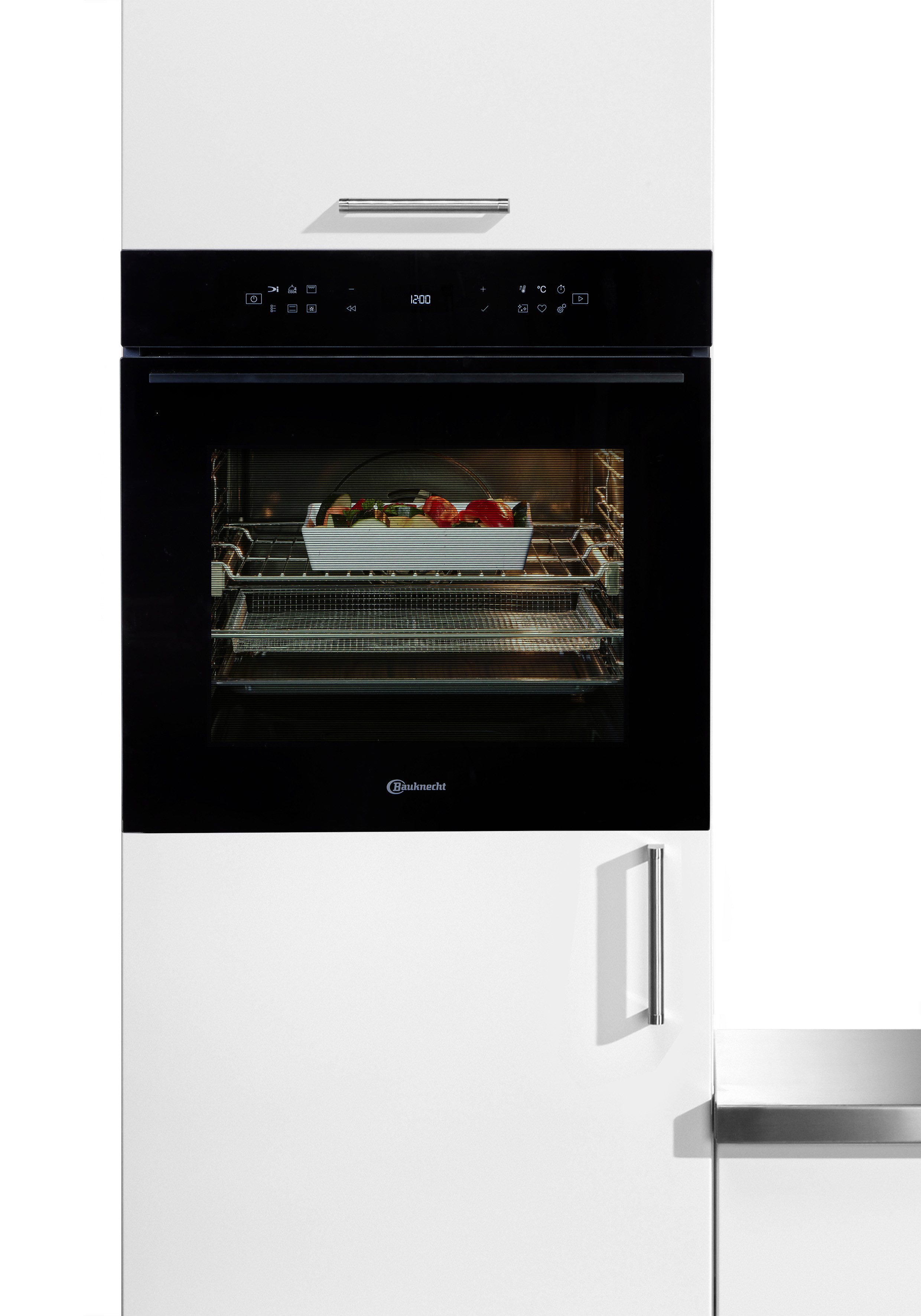 BAUKNECHT Backofen BBI7 310C PIZZA, mit 1-fach-Teleskopauszug, Pyrolyse-Selbstreinigung, Restaurant-Pizza daheim: 310°C Pizza-Funktion inkl. Pizzastein