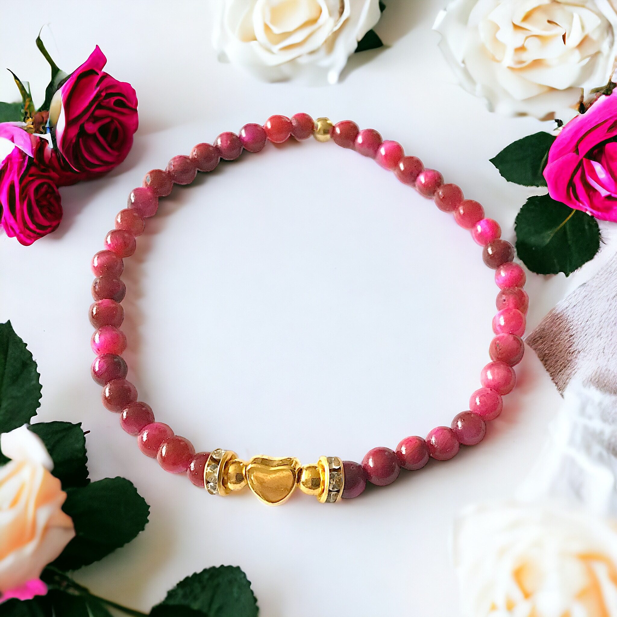 Steinfixx® Perlenarmband Elegantes Perlenarmband aus rotem Tigerauge in Ges günstig online kaufen