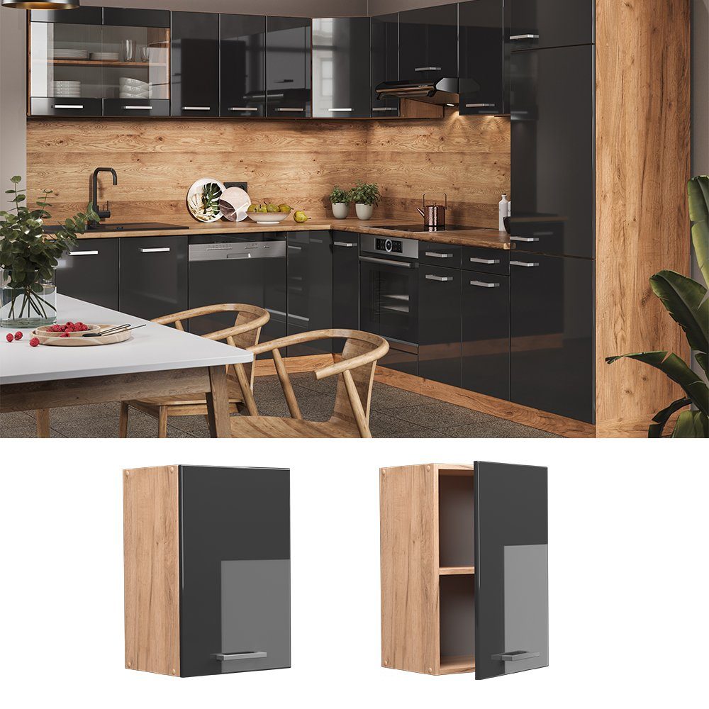 Vicco Hängeschrank R-Line, Anthrazit Hochglanz/Goldkraft Eiche, günstig online kaufen