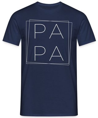 Quattro Formatee Kurzarmshirt Papa Minimalistisch - Vatertag Vater Herren T-Shirt (1-tlg)
