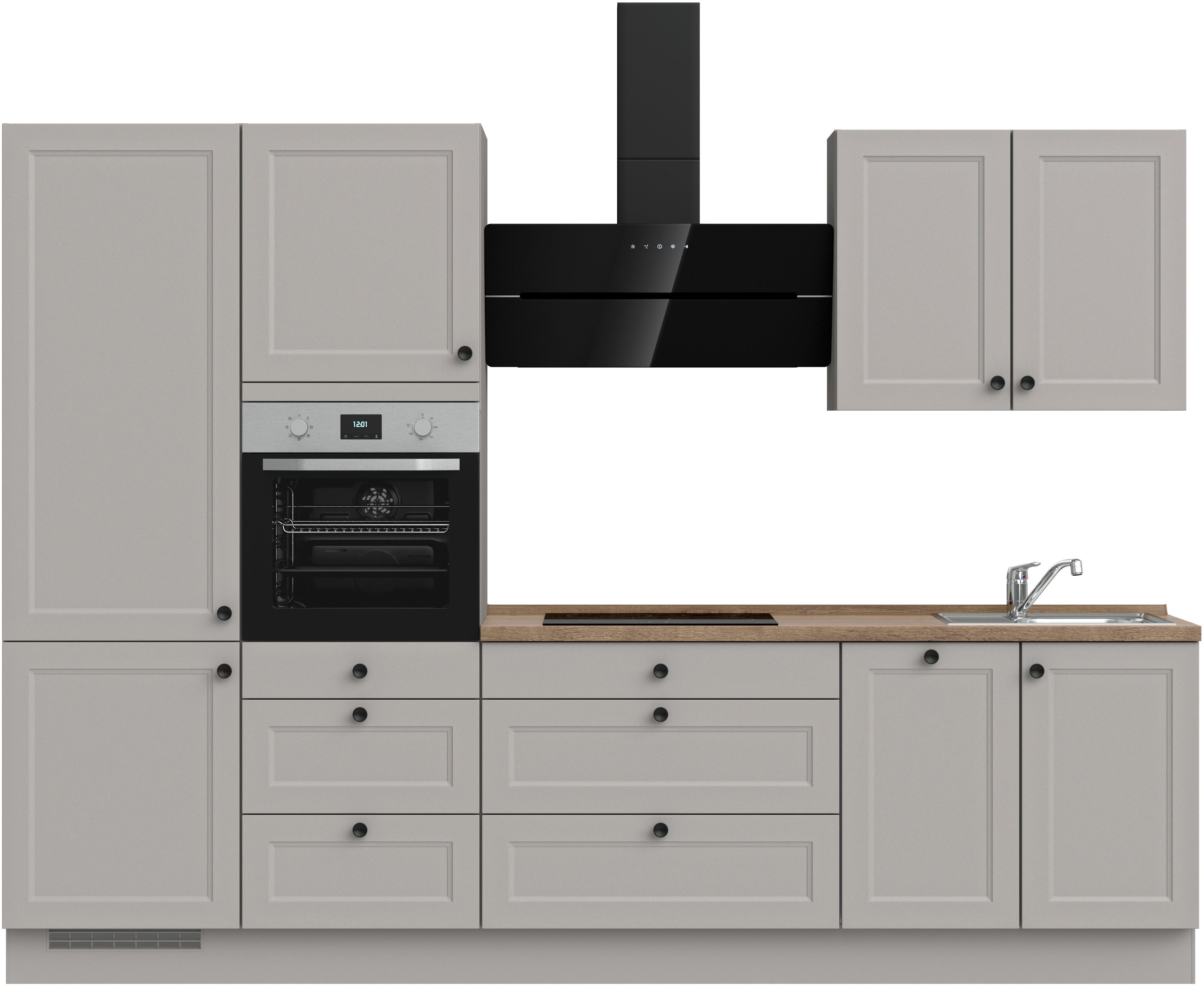 nobilia® Кухниzeile "Cascada II", vormontiert, Breite 300 cm, Ausrichtung wählbar, wahlw. mit E-Geräten
