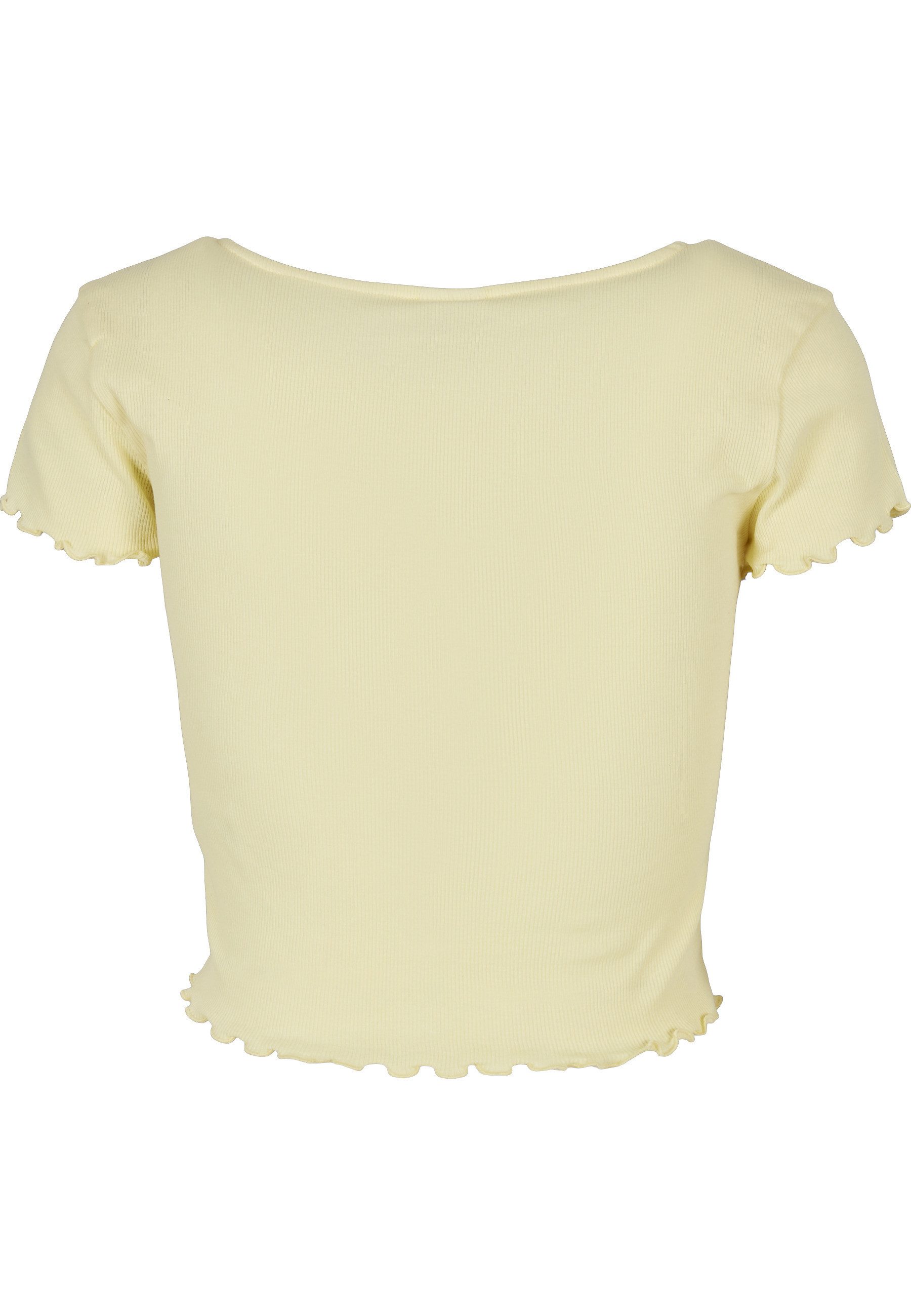 URBAN CLASSICS Kurzarmshirt Urban Classics Damen Ladies Cropped Button Up Rib Tee (1-tlg)