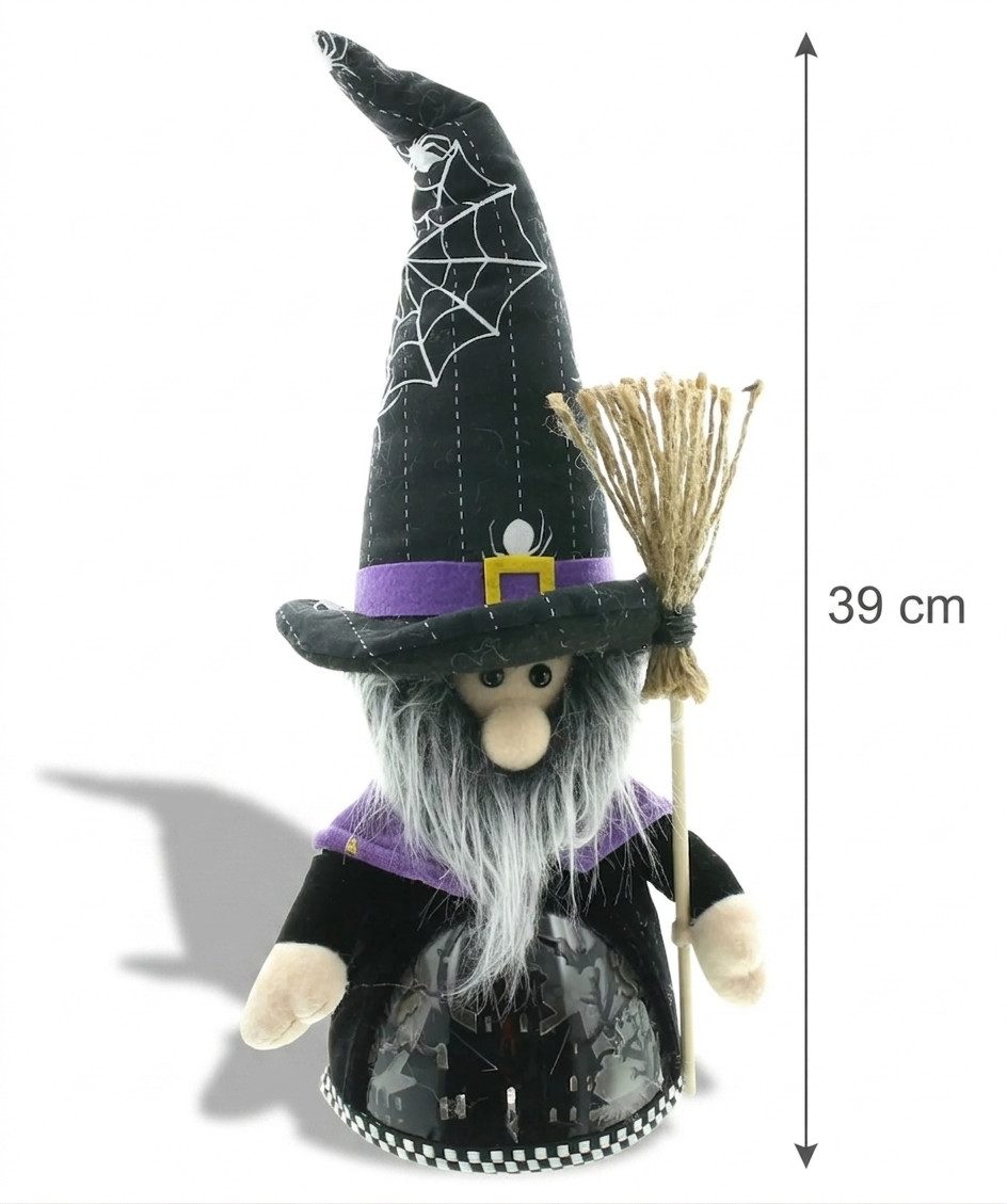Home-trends24.de LED-Dekofigur LED-Dekofigur LED Figur Hexe Wichtel Halloween Herbst Deko Figur 39