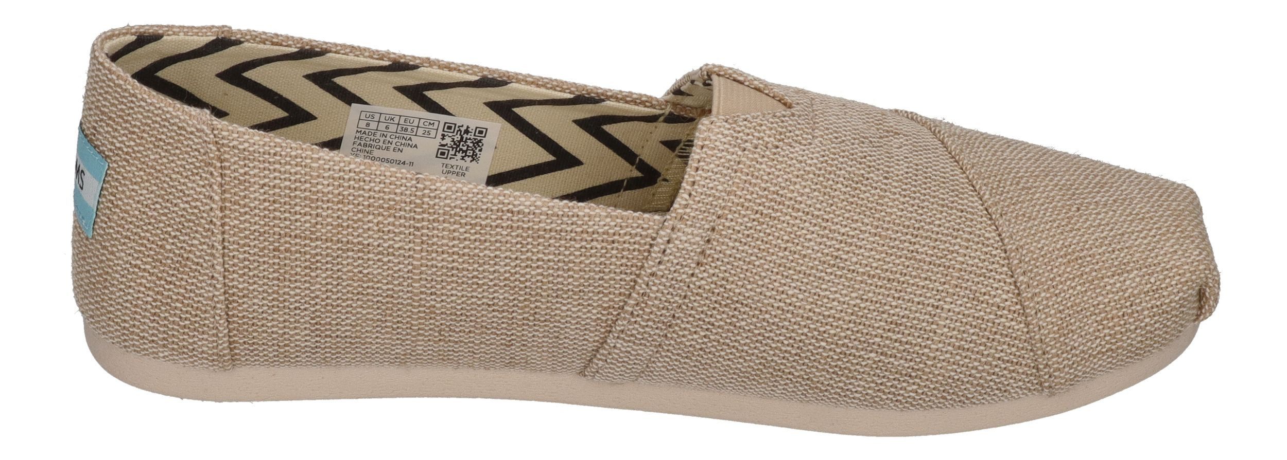 TOMS ALPARGATA Espadrille Natural Undyed Heritage Canvas
