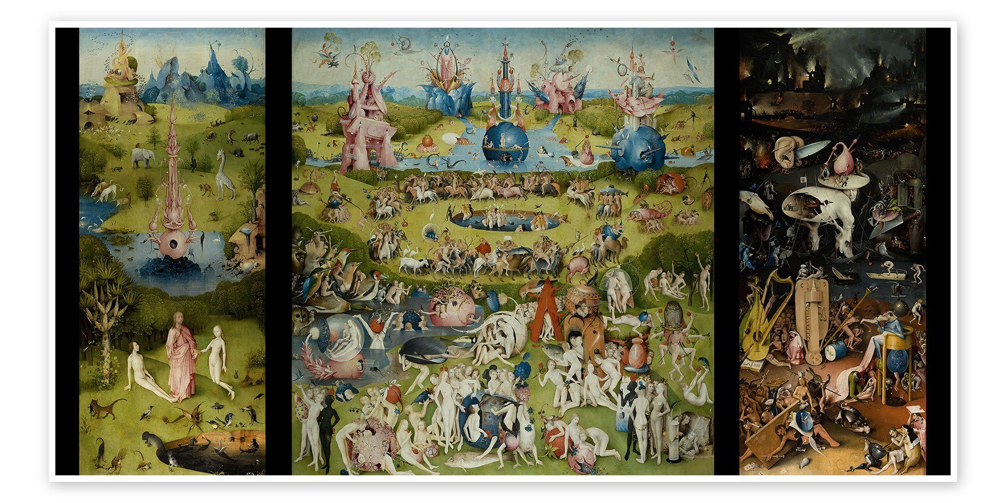 Posterlounge Poster Hieronymus Bosch, Der Garten der Lüste, Malerei, Print
