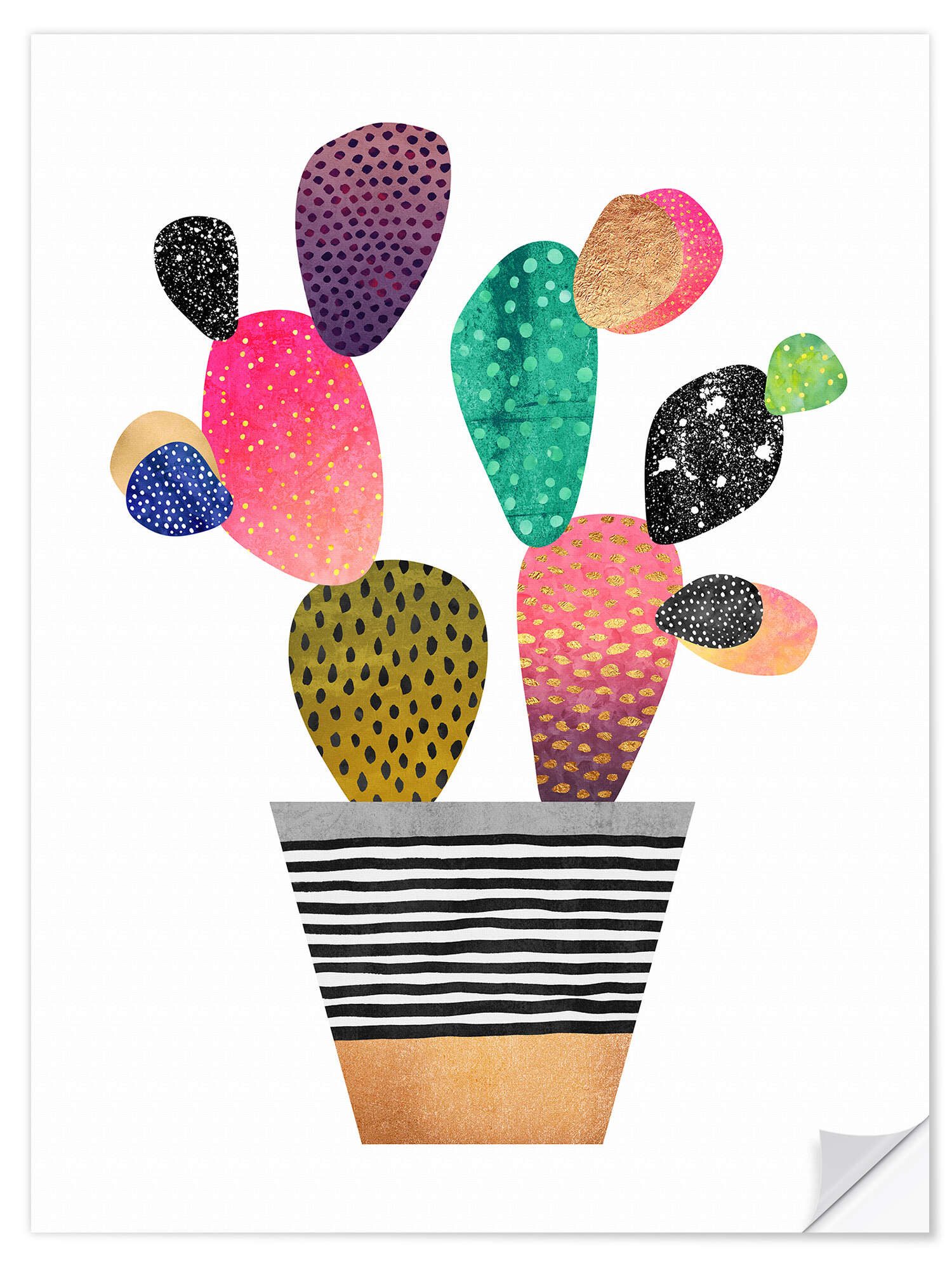 Posterlounge Wandbild Happy Cactus, Elisabeth Fredriksson, erhältlich als Poster, Leinwandbild, Wandsticker oder Acrylglasbild