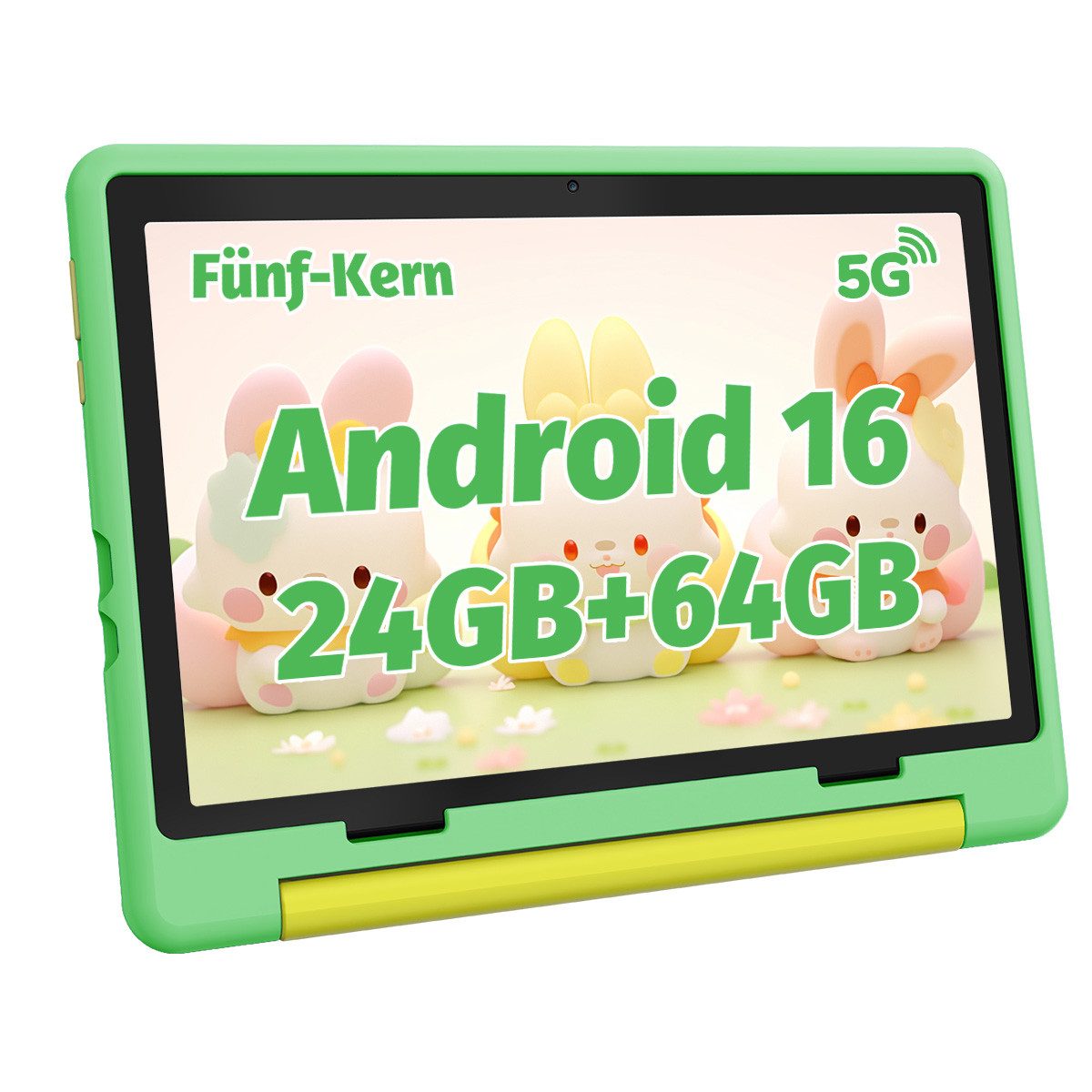 10 Zoll 24(3+21)GB RAM+64GB ROM 1280x800 HD-Display Android16 Kinder Tablet