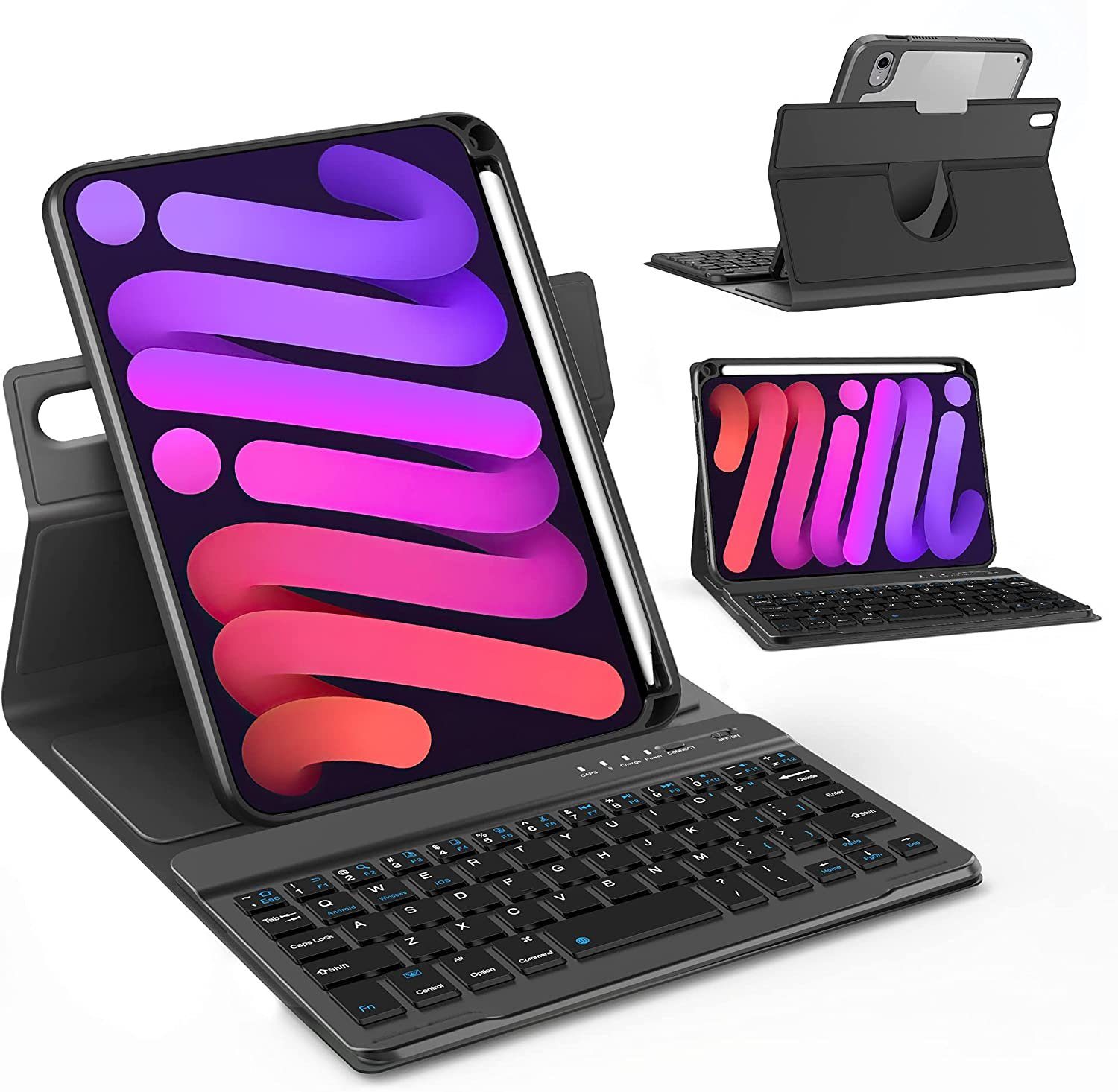 IVSO Tastaturhülle für iPad Mini 6 2021 8,3 Zoll (Modell 2021), iPad mini  Tastaturhülle der 6. Tablet-Halterung