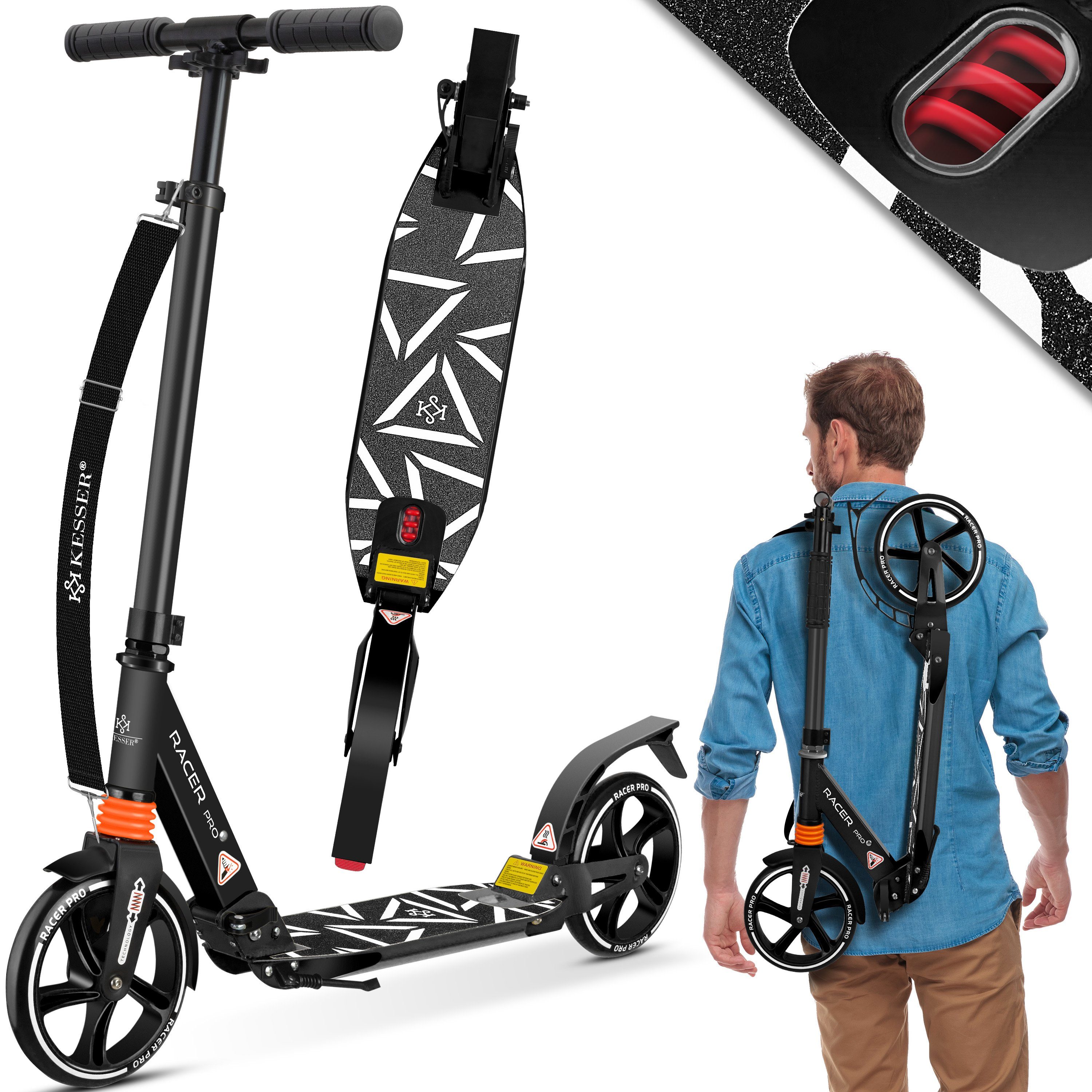 KESSER Scooter, Cityroller Scooter 205mm Räder PU Big Wheel Pro-S Tretroller