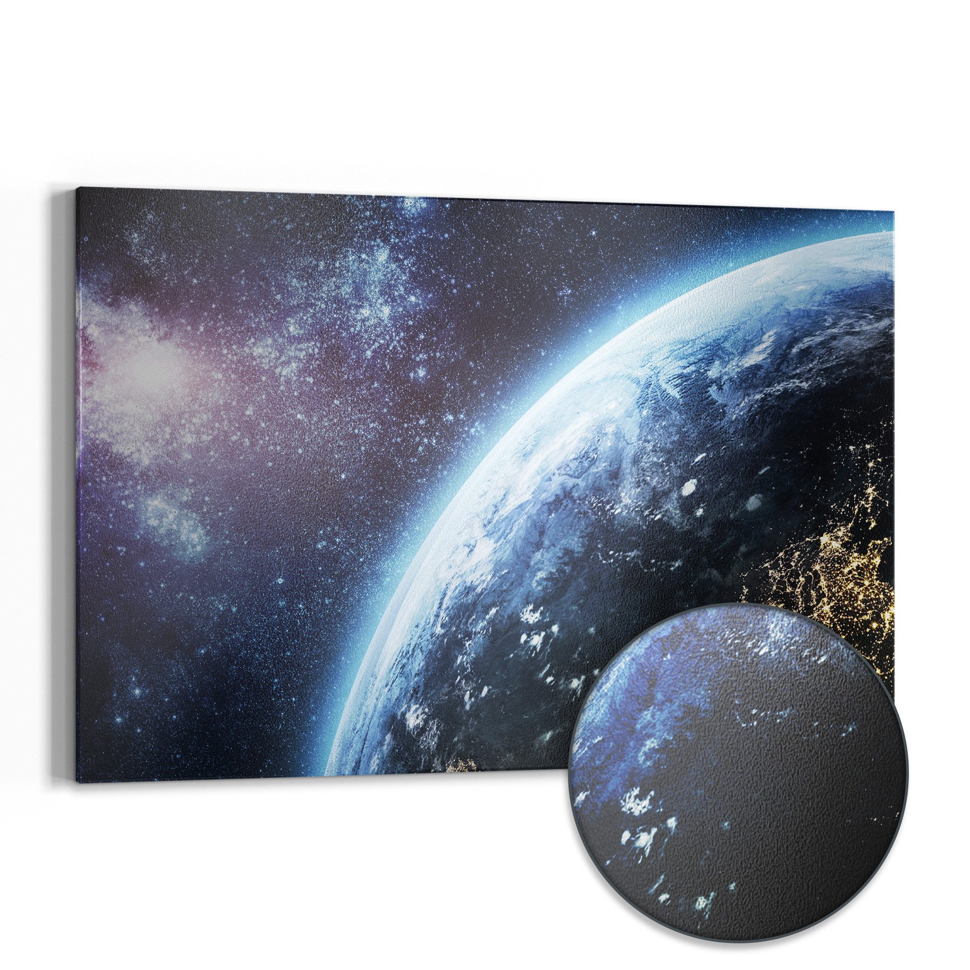 DEQORI Magnettafel 'Blick aus dem All', Metall Whiteboard für alle Magnete, Magnetboard magnetisch