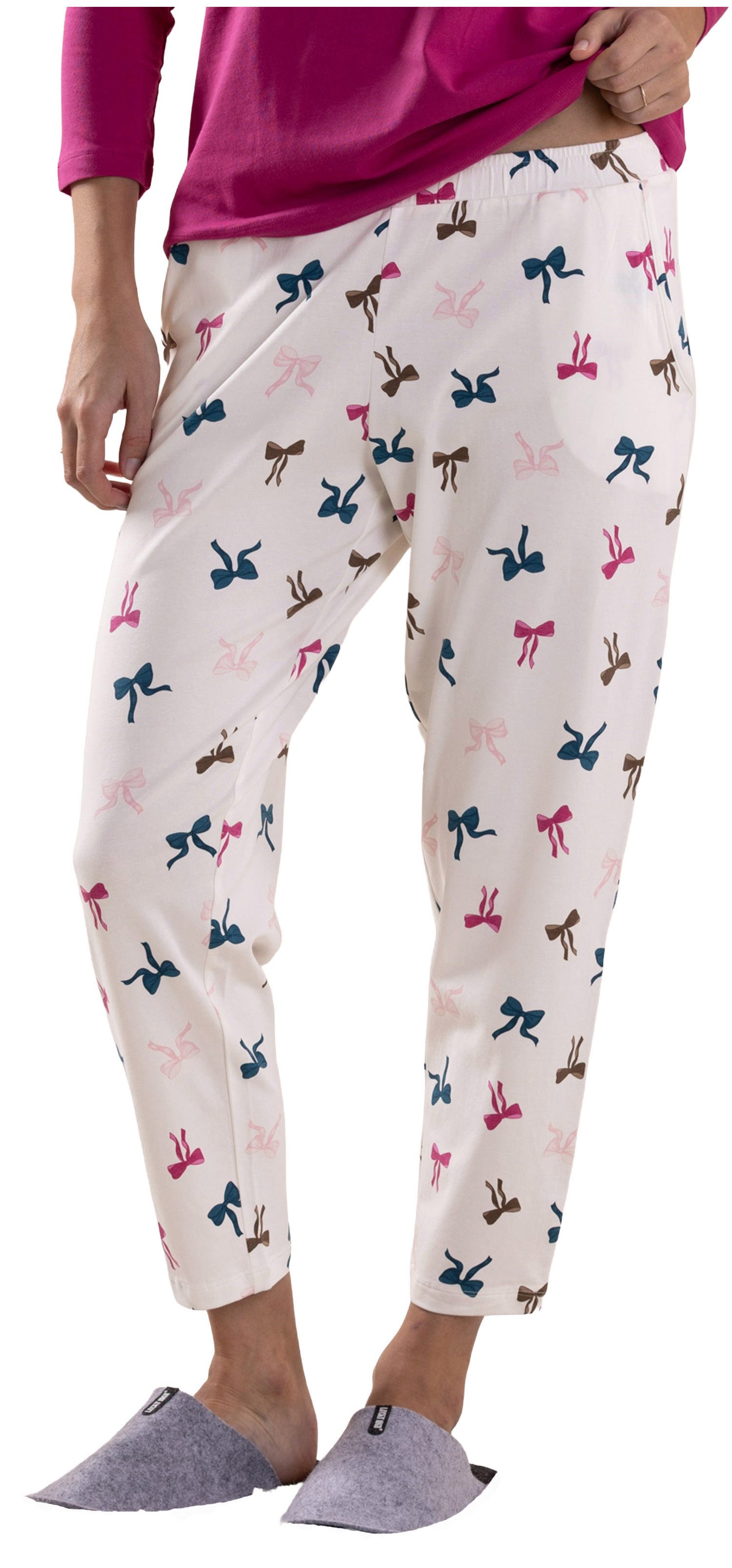 Nina Von C. Pyjamahose Damen 7/8 Schlafanzughose (1-tlg) Modisches Design