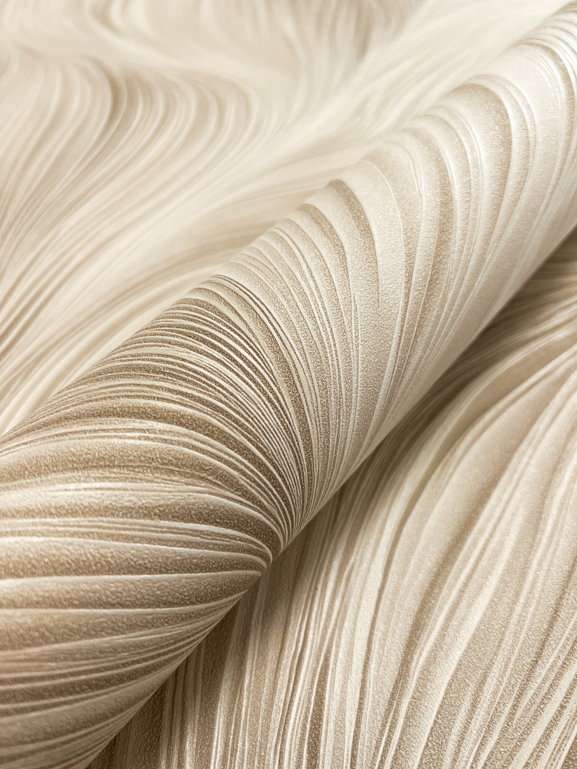 Newroom Vliestapete Kady Beige Tapete Mustertapete Linien, Wellen, Streifen günstig online kaufen