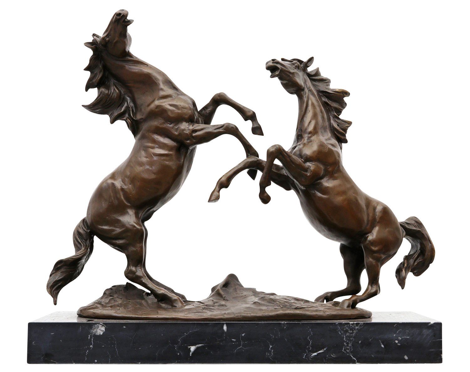 Aubaho Skulptur Bronzeskulptur Bronze Pferd Pferde Figur Statue im Antik-Stil - 38cm