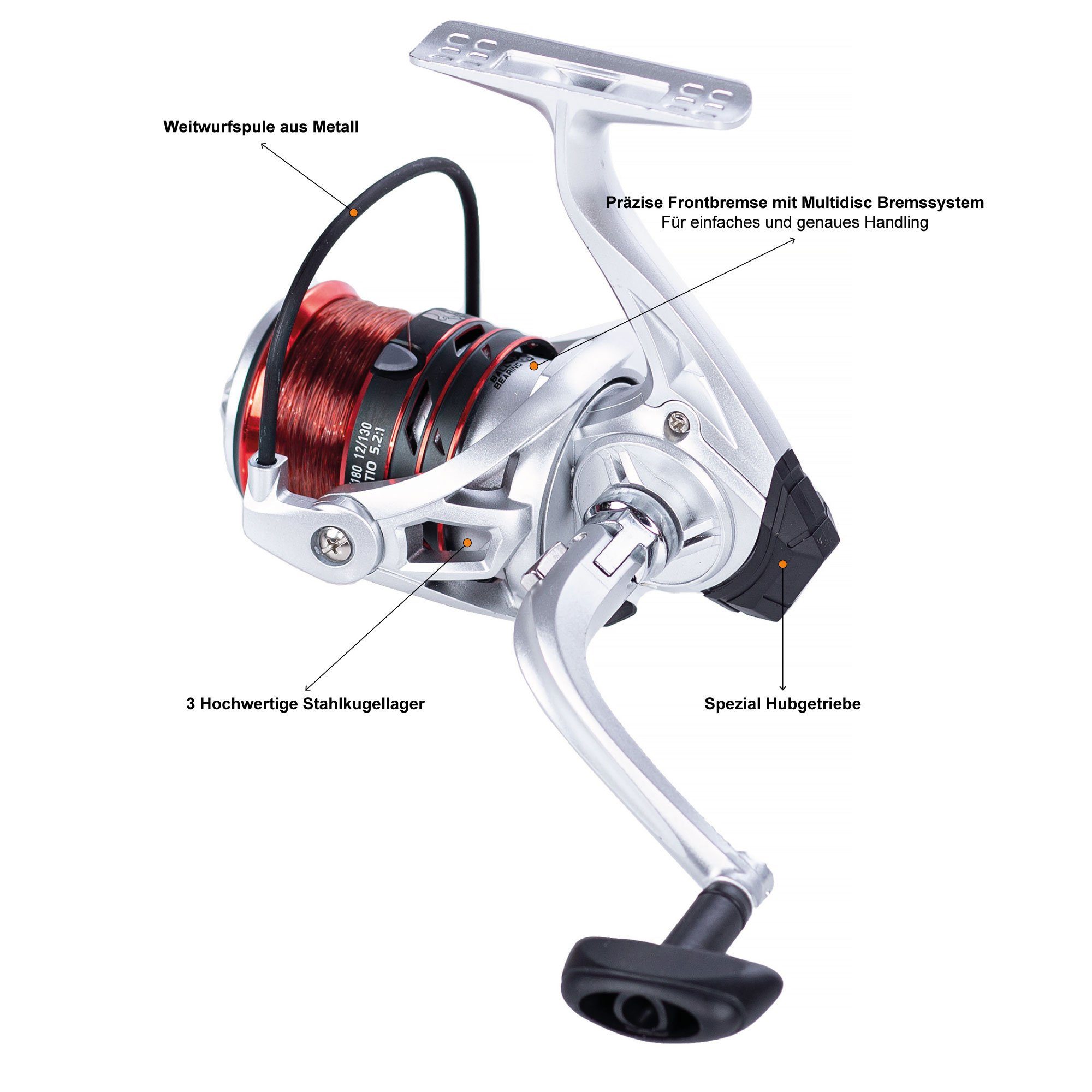 Zite Aalrute Karpfenrute Teleskop 270cm, Angelrolle Bespult mit Schnur als Angelset