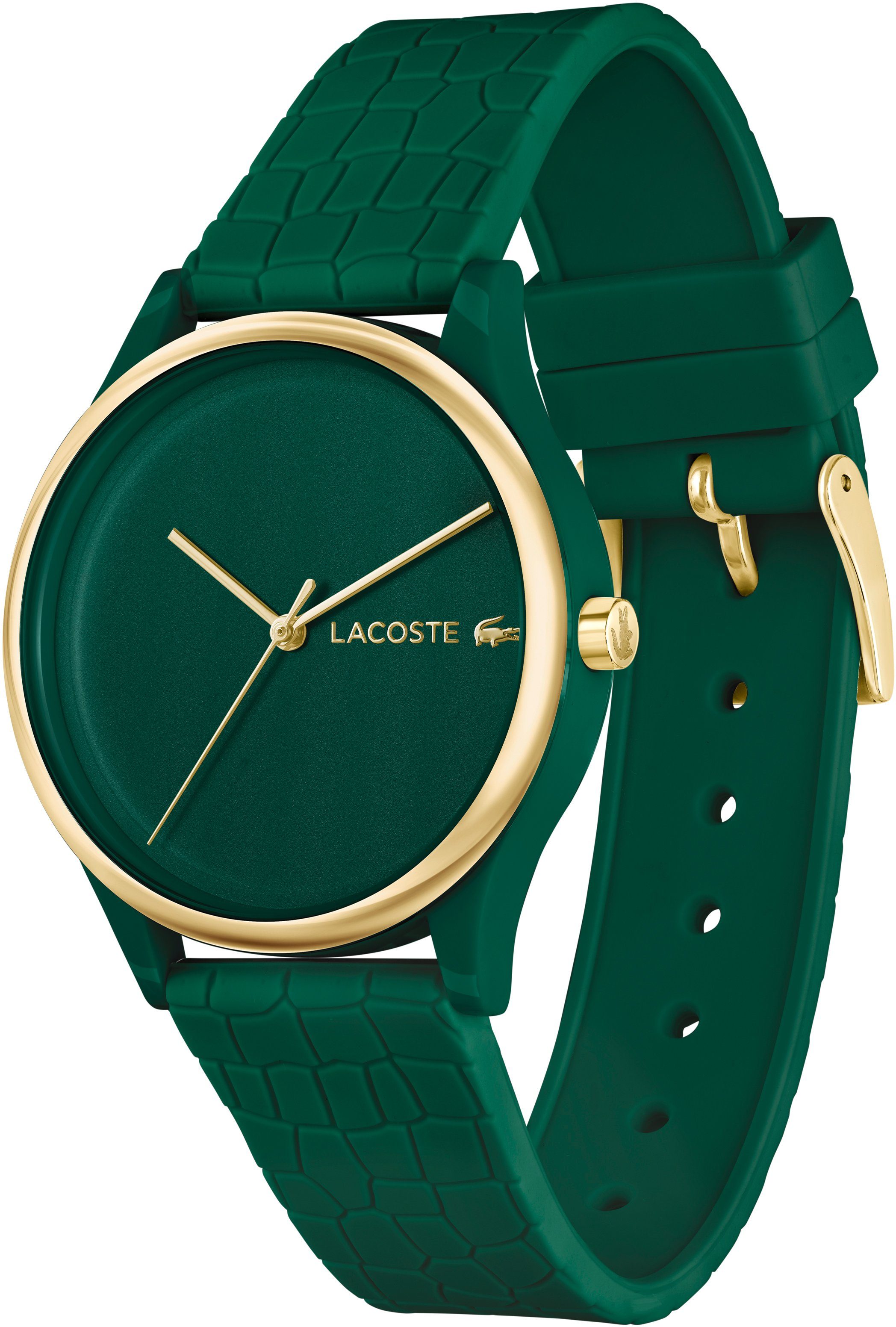 Lacoste Quarzuhr CROCODELLE 2001247, Armbanduhr, Damenuhr, Mineralglas, analog, Silikonarmband