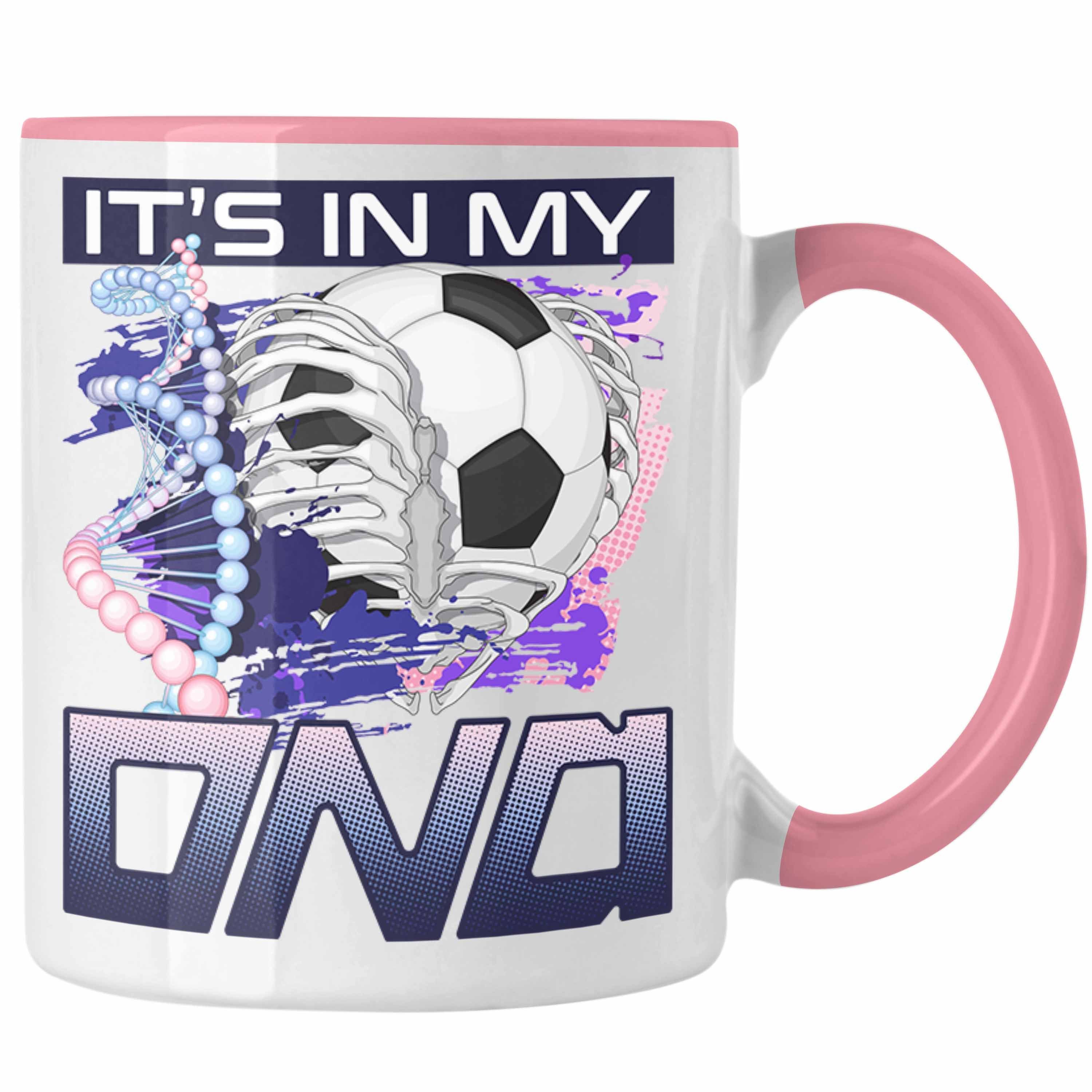 Trendation Tasse Trendation - Fußball Tasse Geschenk für Fussball Spieler Trainer Coach Rosa