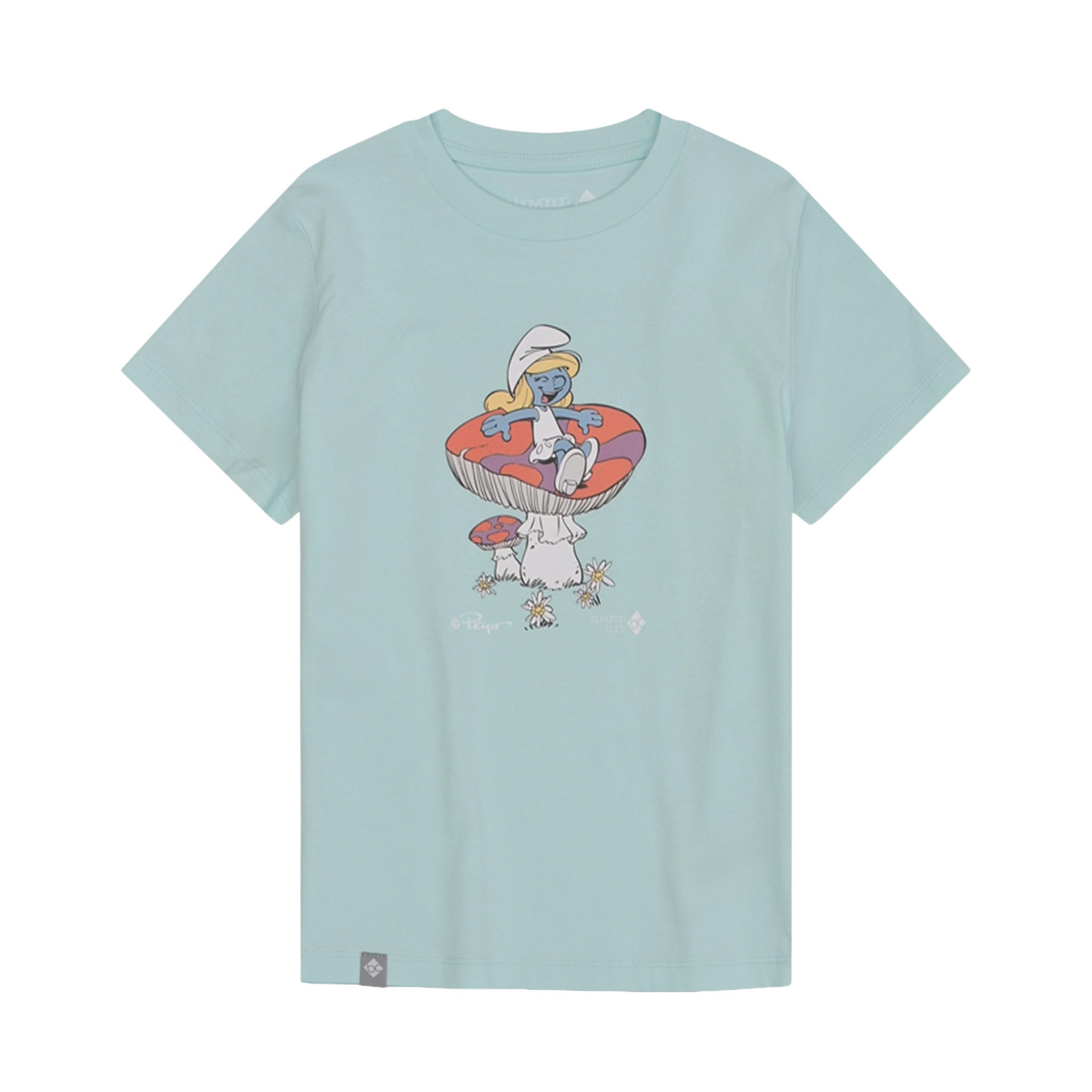 Bavarian Caps T-Shirt Bavarian Caps T-Shirt "Schlumpfines Schwammerlsofa" - hell-türkis (T-Shirt, T-Shirt)