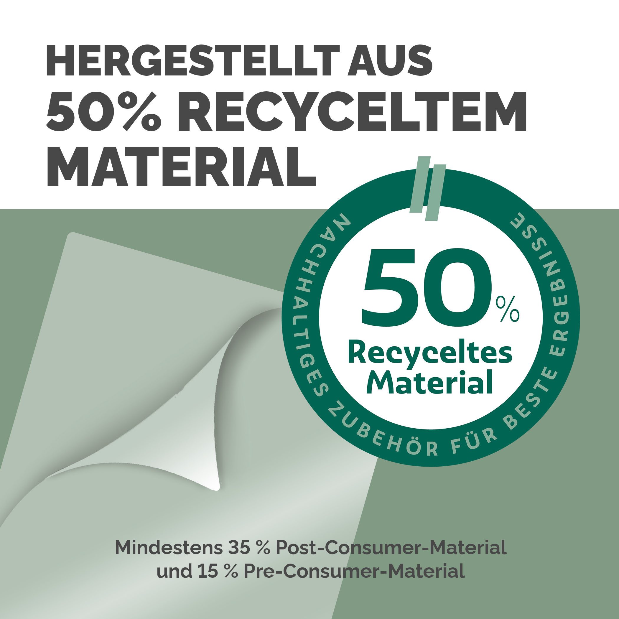 FELLOWES Laminierfolie Fellowes A3 Laminierfolien – 100 Stück, 75/80 Mikron, Matt – 50% Recy, A3, 80 µm, Matt, 100 St., 50% Recyclinganteil, Matt