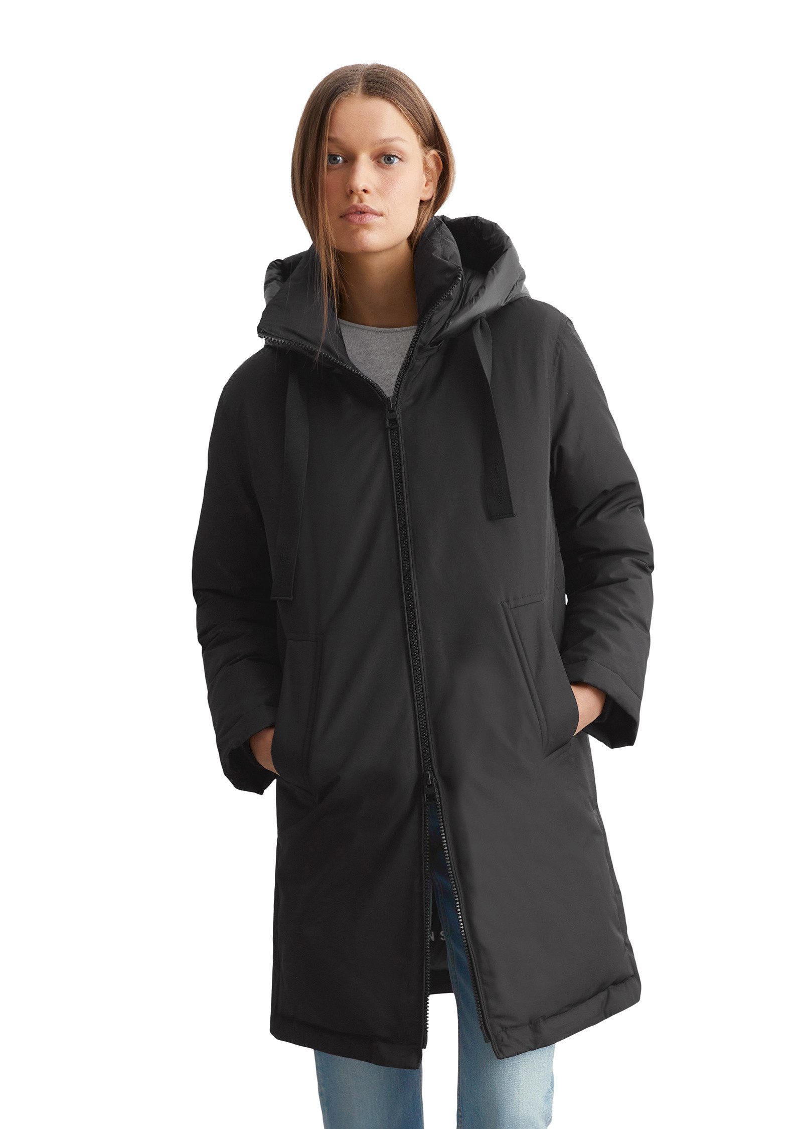 Marc O'Polo Wintermantel aus recyceltem Polyester-Twill