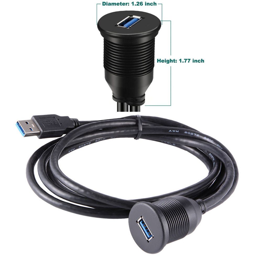 Bolwins Q72C 1m USB 3.0 M auf F Kabel Verlängerungskabel Auto