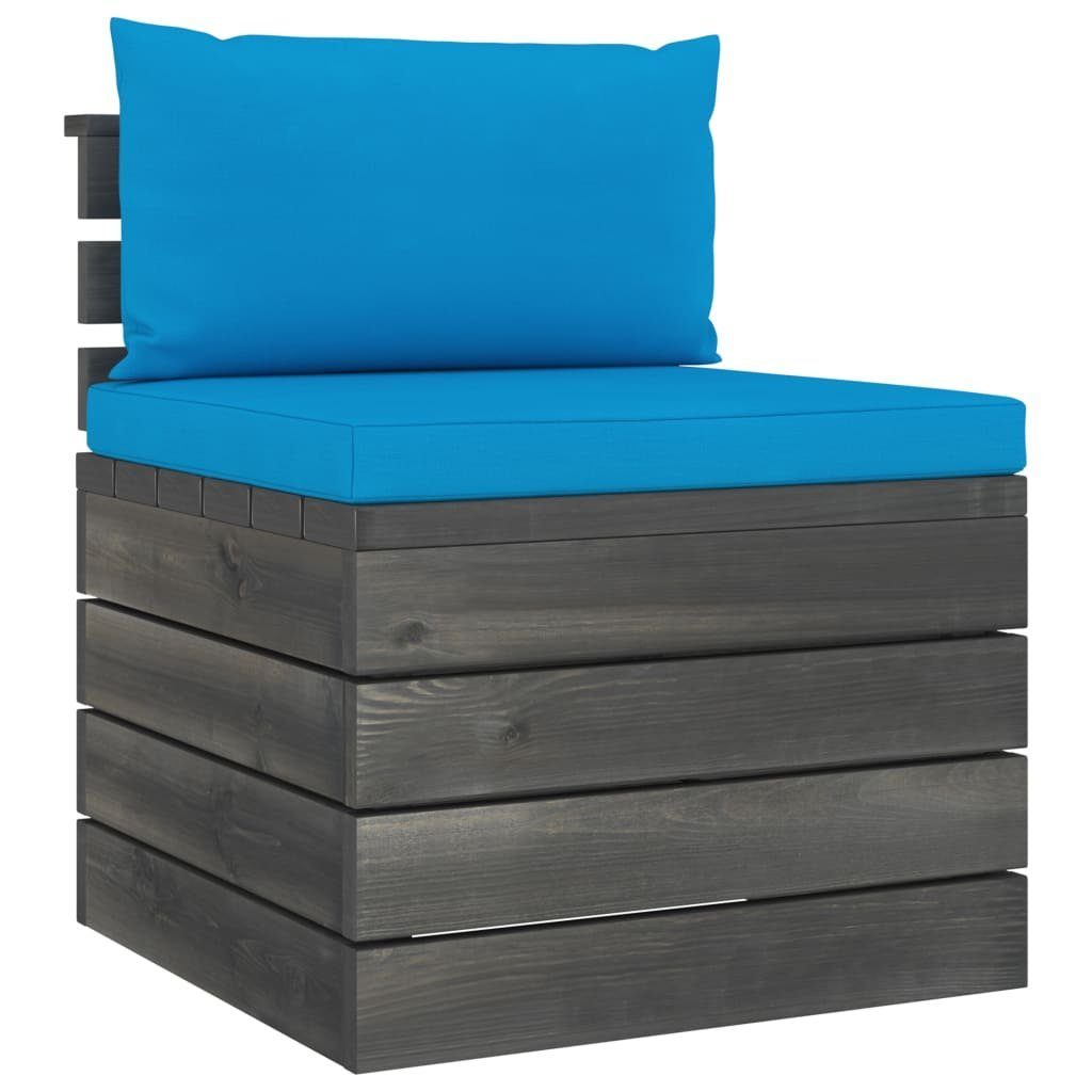 Gartenlounge-Set Kiefernholz, mit Hellblau Kissen 3-tlg. Garten-Sofagarnitur aus vidaXL Paletten (3-tlg)