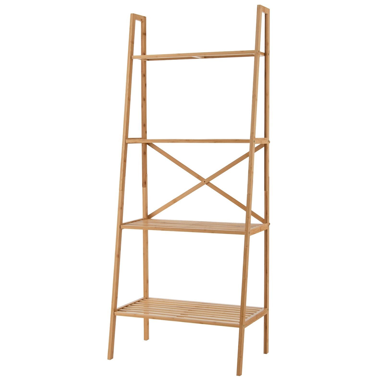 KOMFOTTEU Leiterregal Standregal, mit 4 Ebenen, 60 x 35,5 x 148 cm