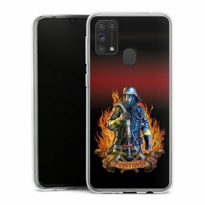 DeinDesign Handyhülle Feuerwehrmann Feuerwehr Beruf Firefighter Samsung Galaxy M31 Silikon Hülle Bumper Case Handy Schutzhülle