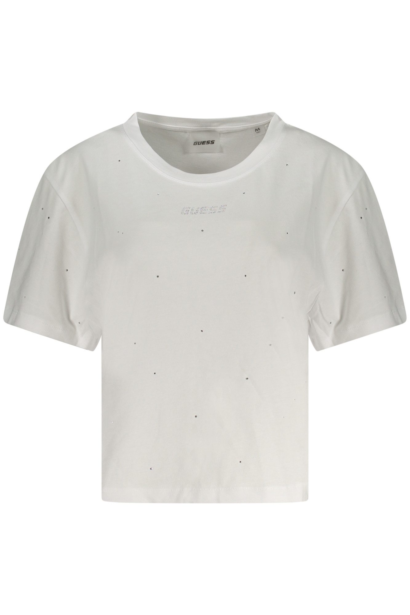 GUESS JEANS T-Shirt Weißes Damen T-Shirt: Kurzarm, Rundhals