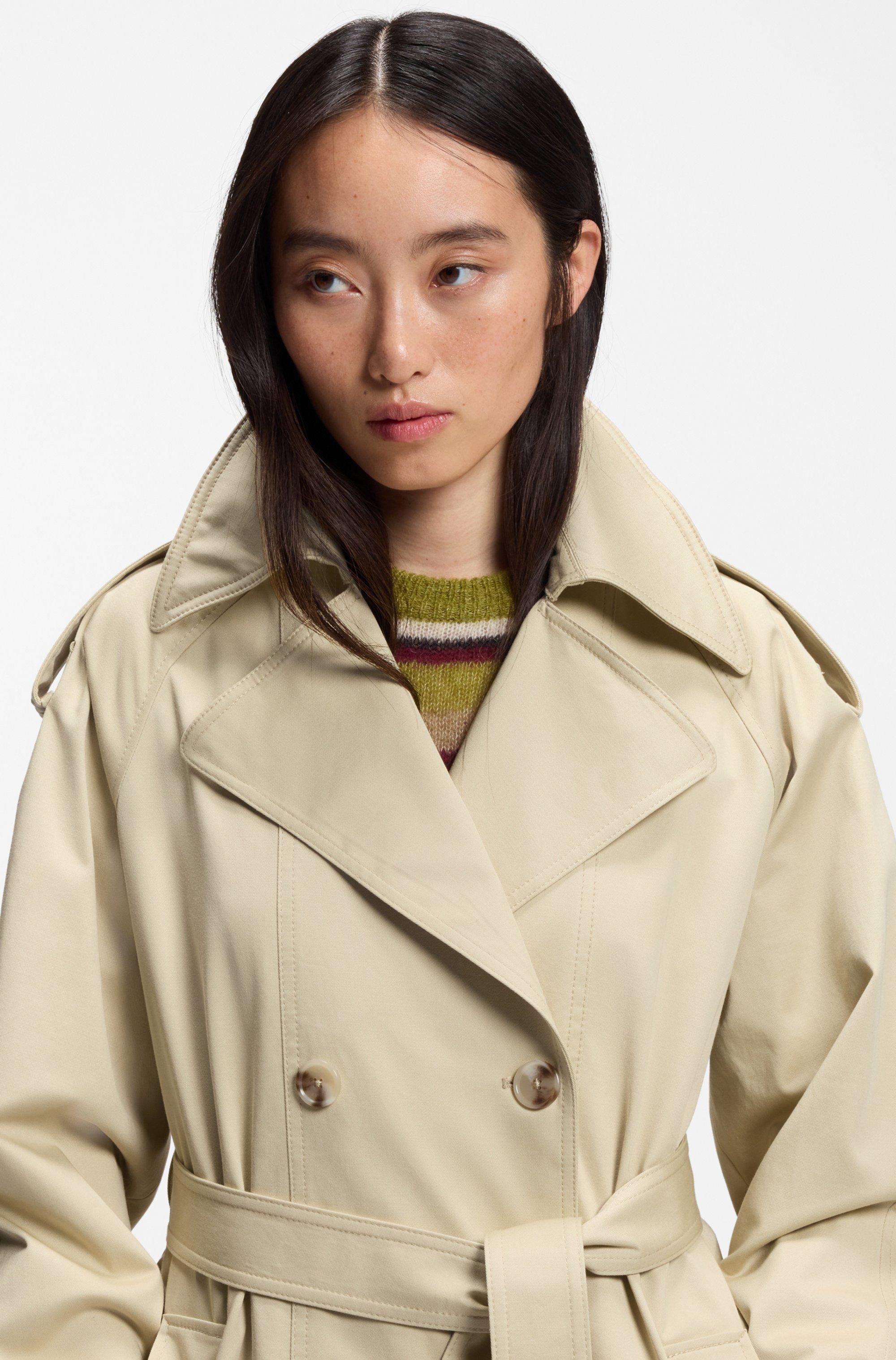 BOSS ORANGE Trenchcoat Carelli Premium Damenmode mit wasserabweisendem Finish, Relaxed Fit