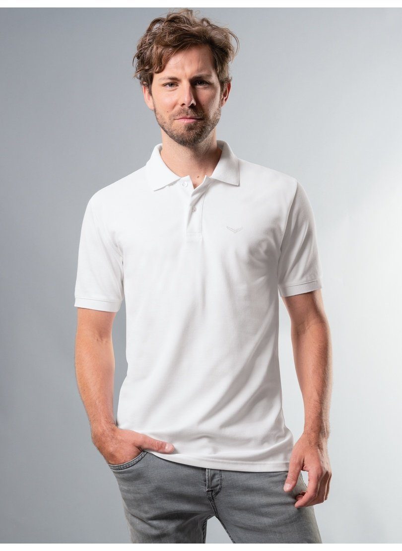 Trigema Poloshirt TRIGEMA Poloshirt DELUXE Piqué weiss