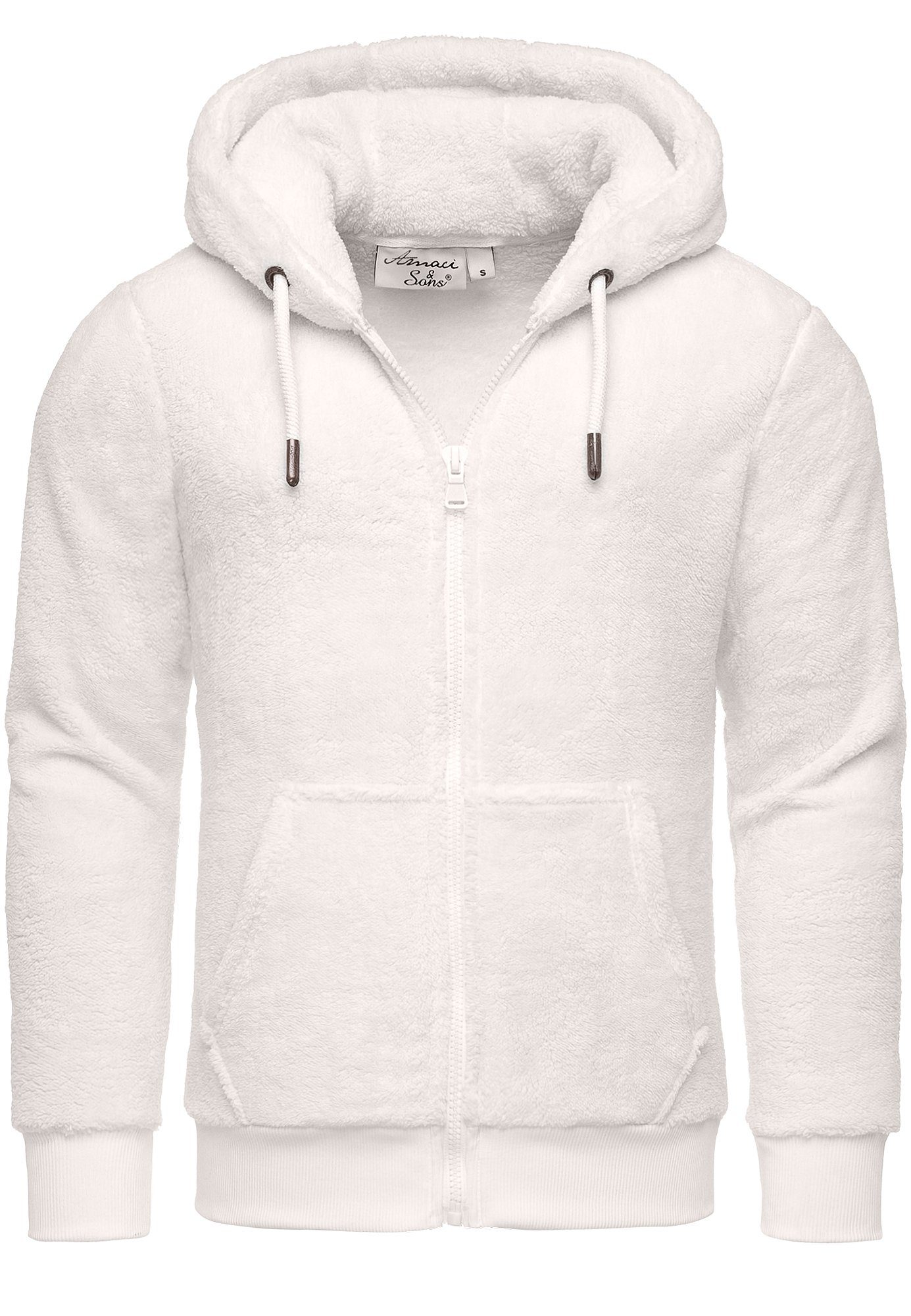Herren Teddy-Fleece Jacke Warm Plüsch Mantel Hoodie Cardigan Outerwear Winterjacke Steppjacke