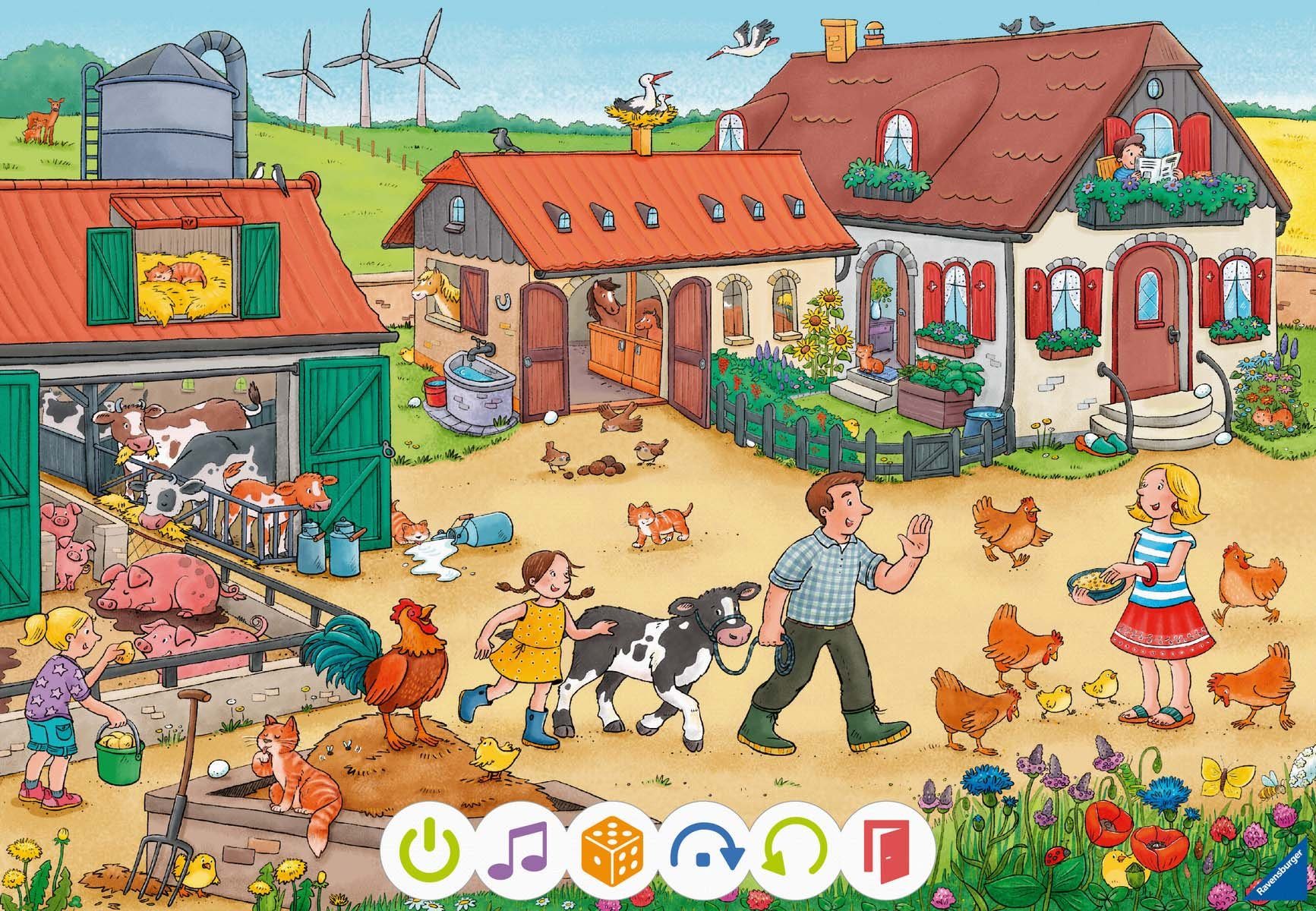 Ravensburger Puzzle tiptoi® Puzzle für kleine Entdecker: Bauernhof, 12 Puzzleteile, Made in Europe