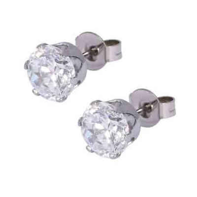 BUNGSA Ohrring-Set Ohrstecker Kristall aus Edelstahl Damen 6mm (1 Paar (2 Stück), 2-tlg), Ohrschmuck Ohrringe