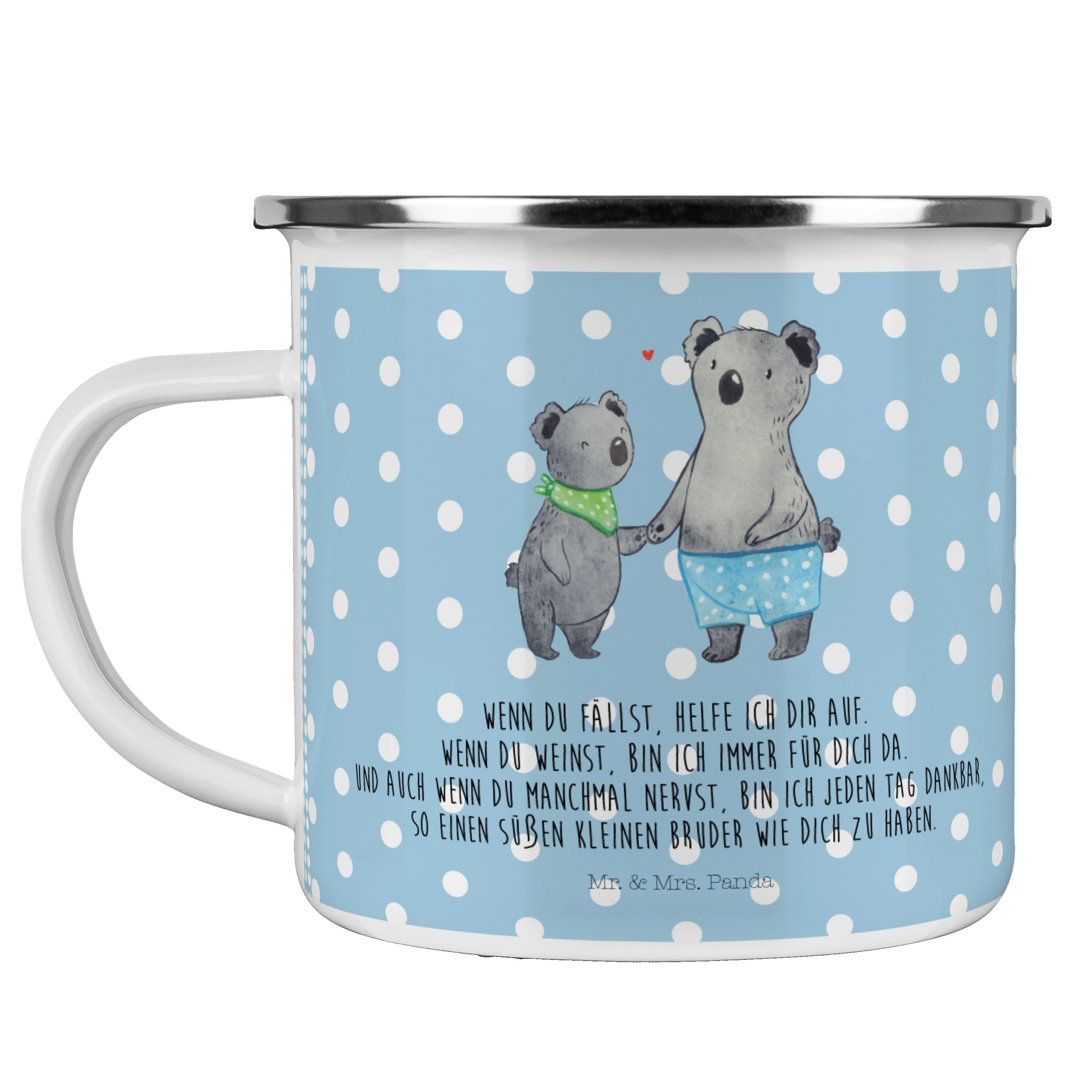 Voller Produkte! Mr. & Mrs. Panda Becher Bruder Koala Blau Edelstahl Kleiner - Geschenk, Pastell - Emaille Trinkbecher