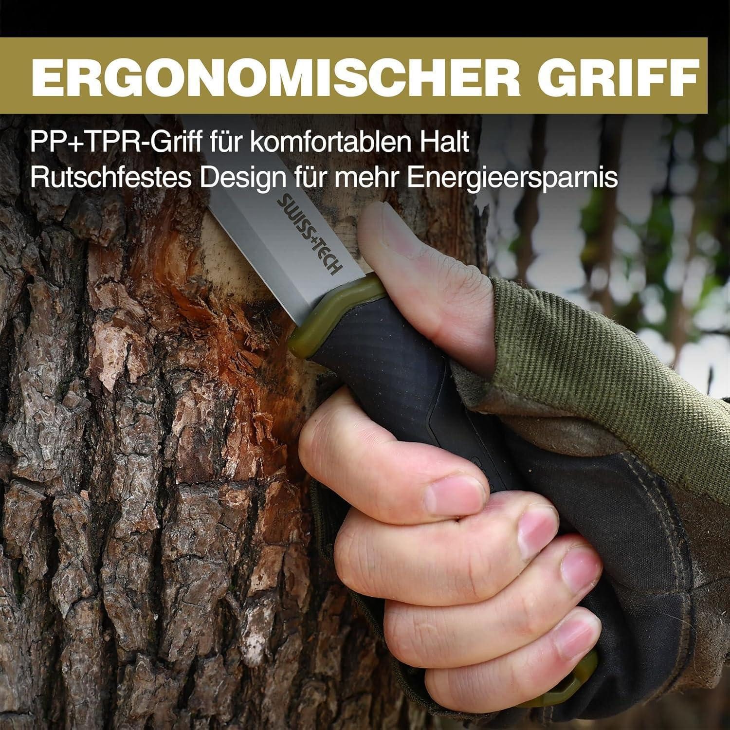 LuxusKollektion Jagdmesser Outdoor Survival Messer mit feststehender Klinge und Scheide Bushcraft