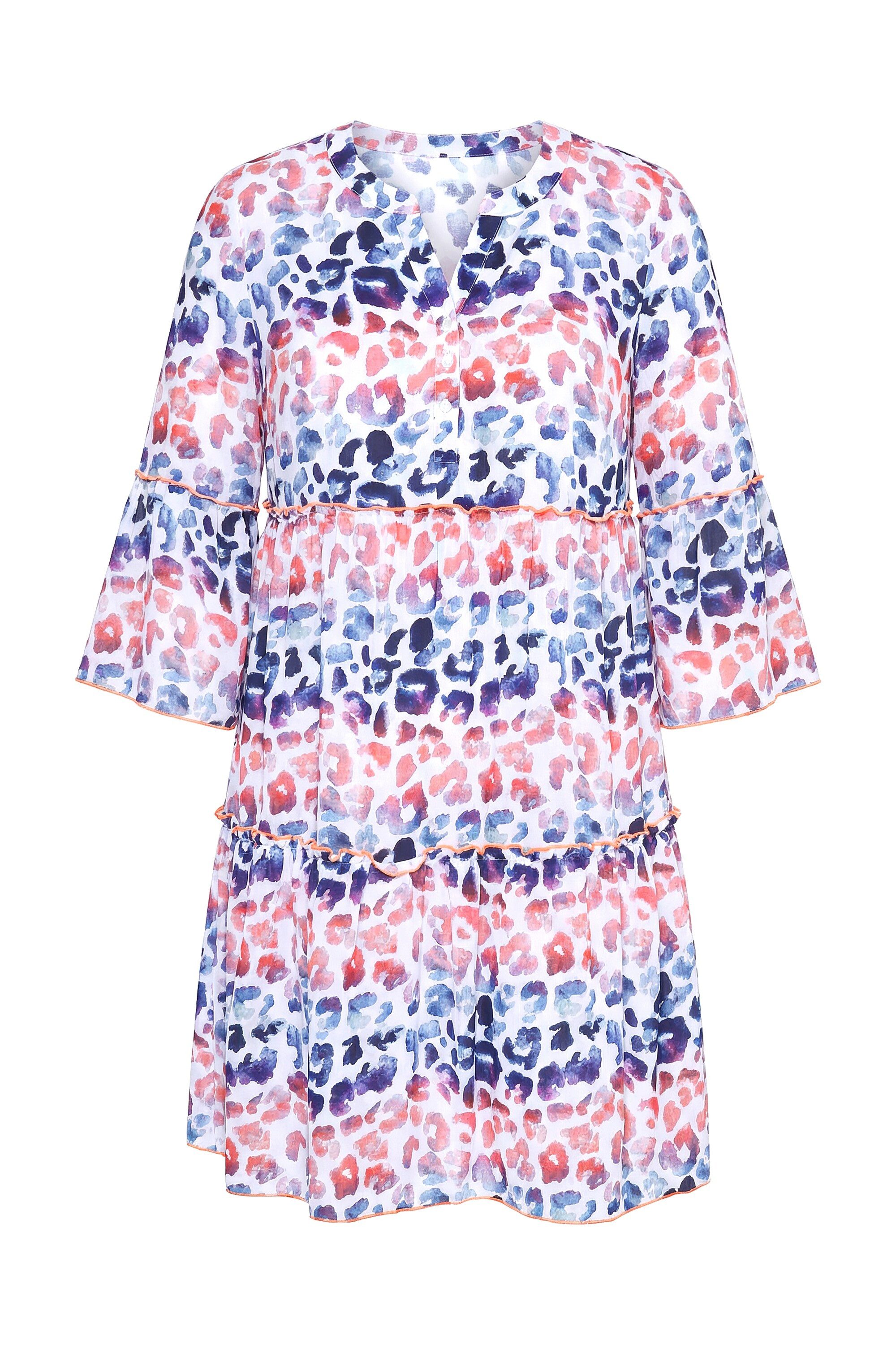 Angel of Style Jerseykleid Kleid A-Linie Leostreifen farbige Zierrüschen günstig online kaufen