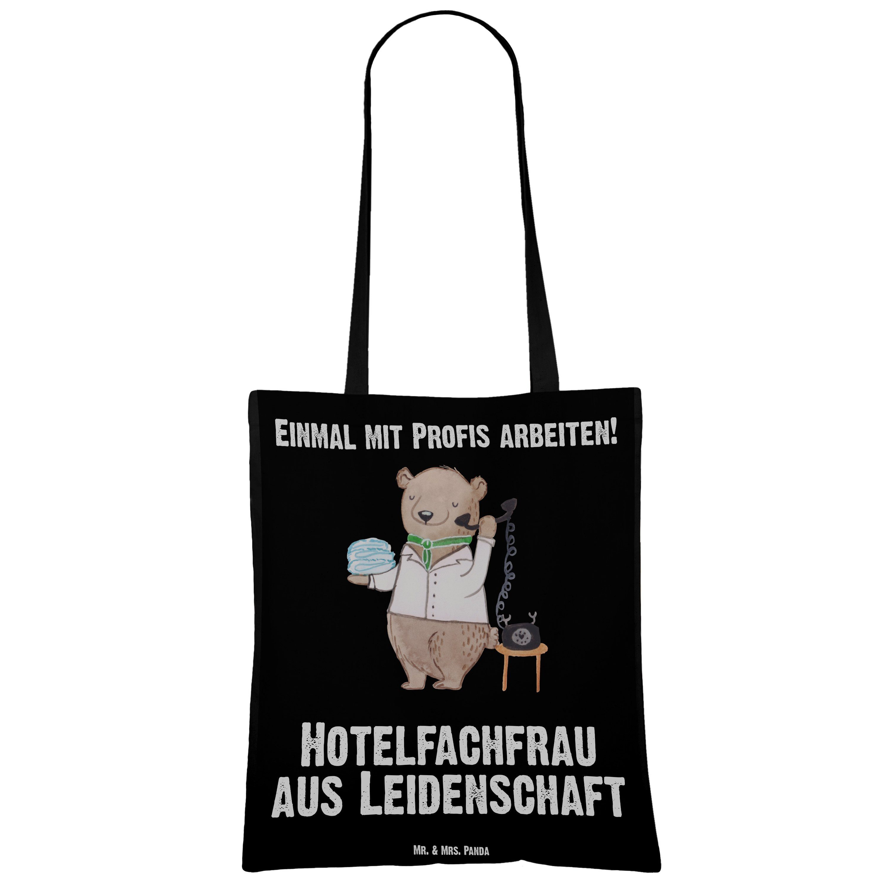 Panda (1-tlg) Geschenk, Tragetasche Stoffbeutel, Mr. & Hotelfachfrau Schwarz Beu - Leidenschaft aus - Mrs.