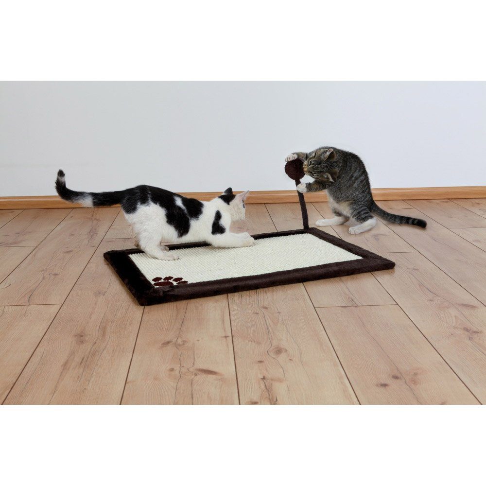 TRIXIE Kratzbrett Kratzmatte mit Plüschrand dunkelbraun