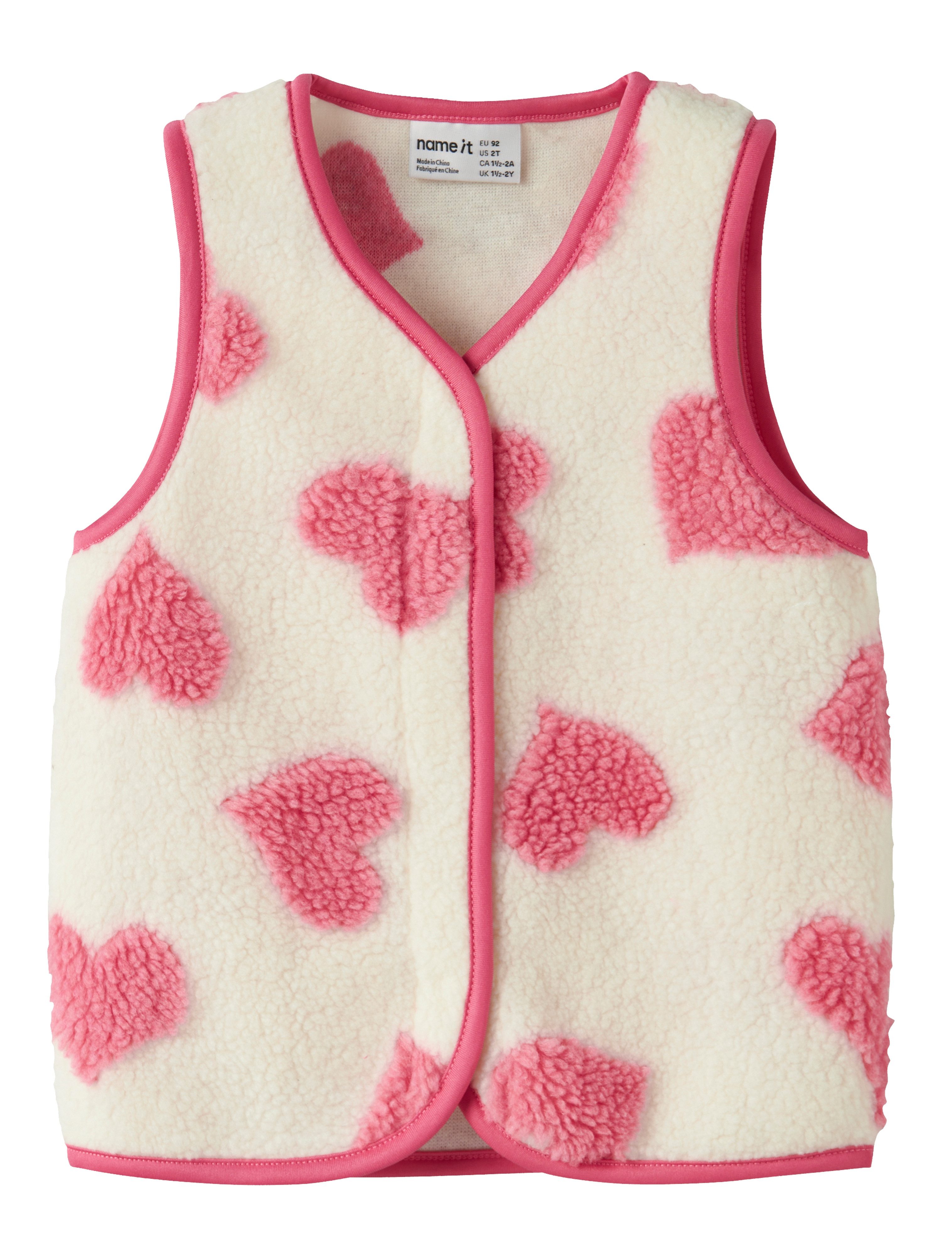 Name It Fleeceweste NMFLARA TEDDY VEST aus Polyester, normal geschnitten, mit V-Ausschnitt – Bild 5 von 5
