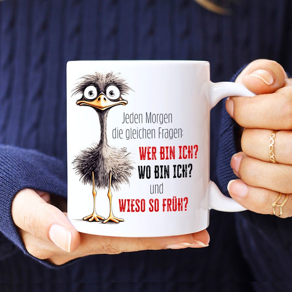 Cadouri Tasse mit Spruch JEDEN MORGEN Kaffeetasse Büro Arbeit, Geschenk, Keramik, Kaffeebecher, Geschenkidee Arbeitskollege, lustig, Humor, 330 ml – Bild 4 von 5