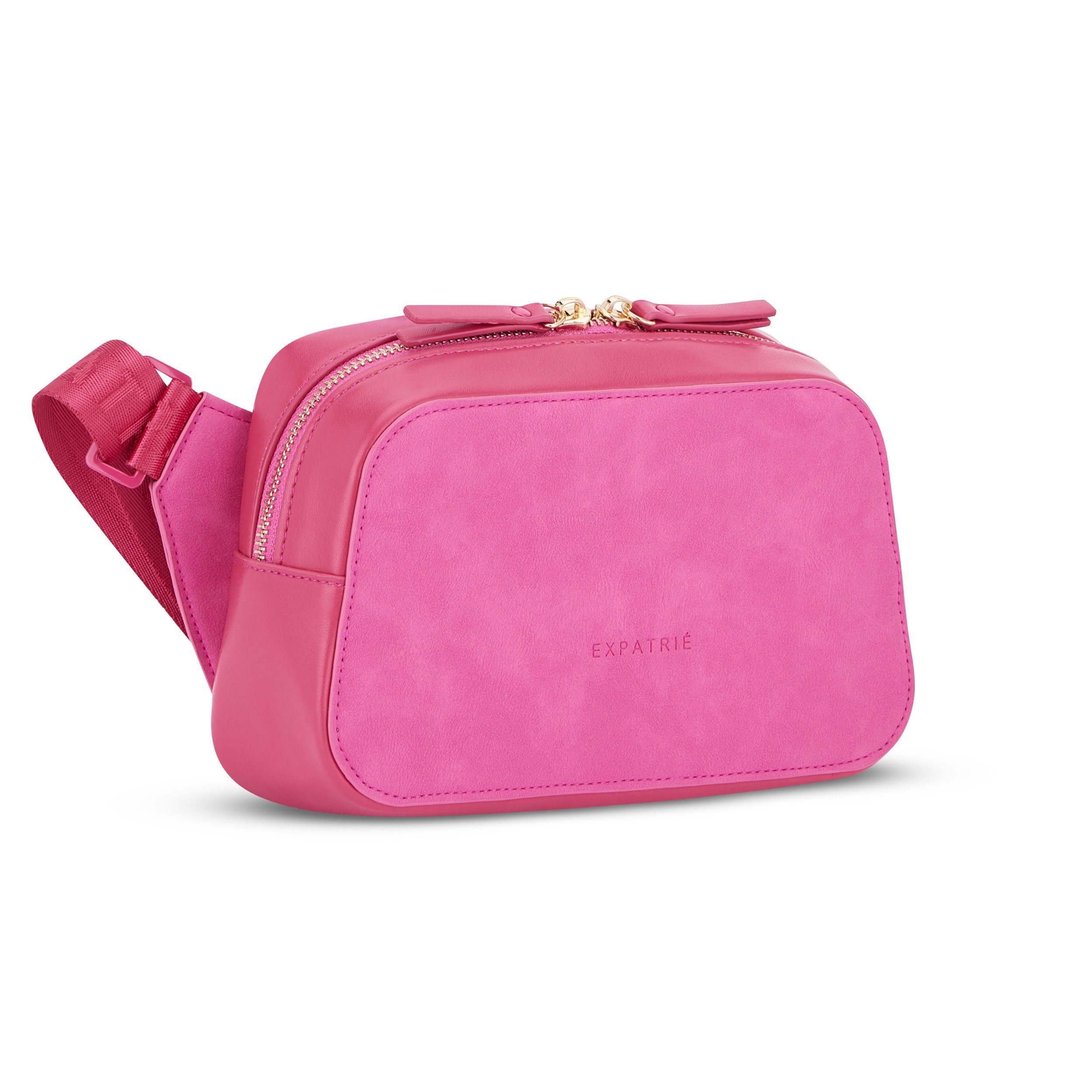Expatrié Umhängetasche Fleur Bauchtasche Damen, Crossbody Tasche, Veganes Kunstleder, Verstellbarer Schultergurt