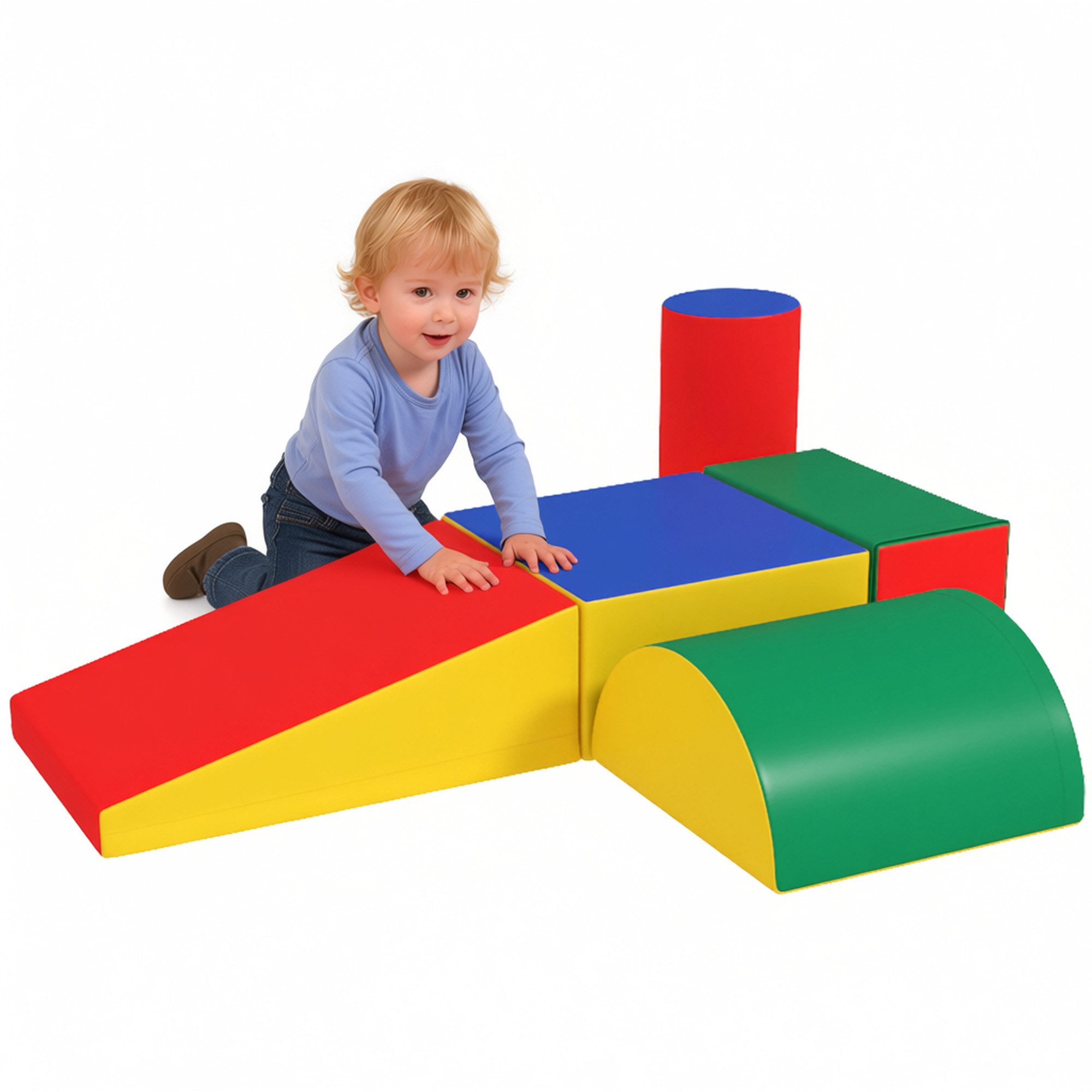 HOMCOM 5er-Set Bauklötze Bauspielzeug zum krabbeln, klettern Spielbausteine, (Riesenbausteine, 5 St., Bausteinset), für Baby & Kleinkinder Mehrfarbig